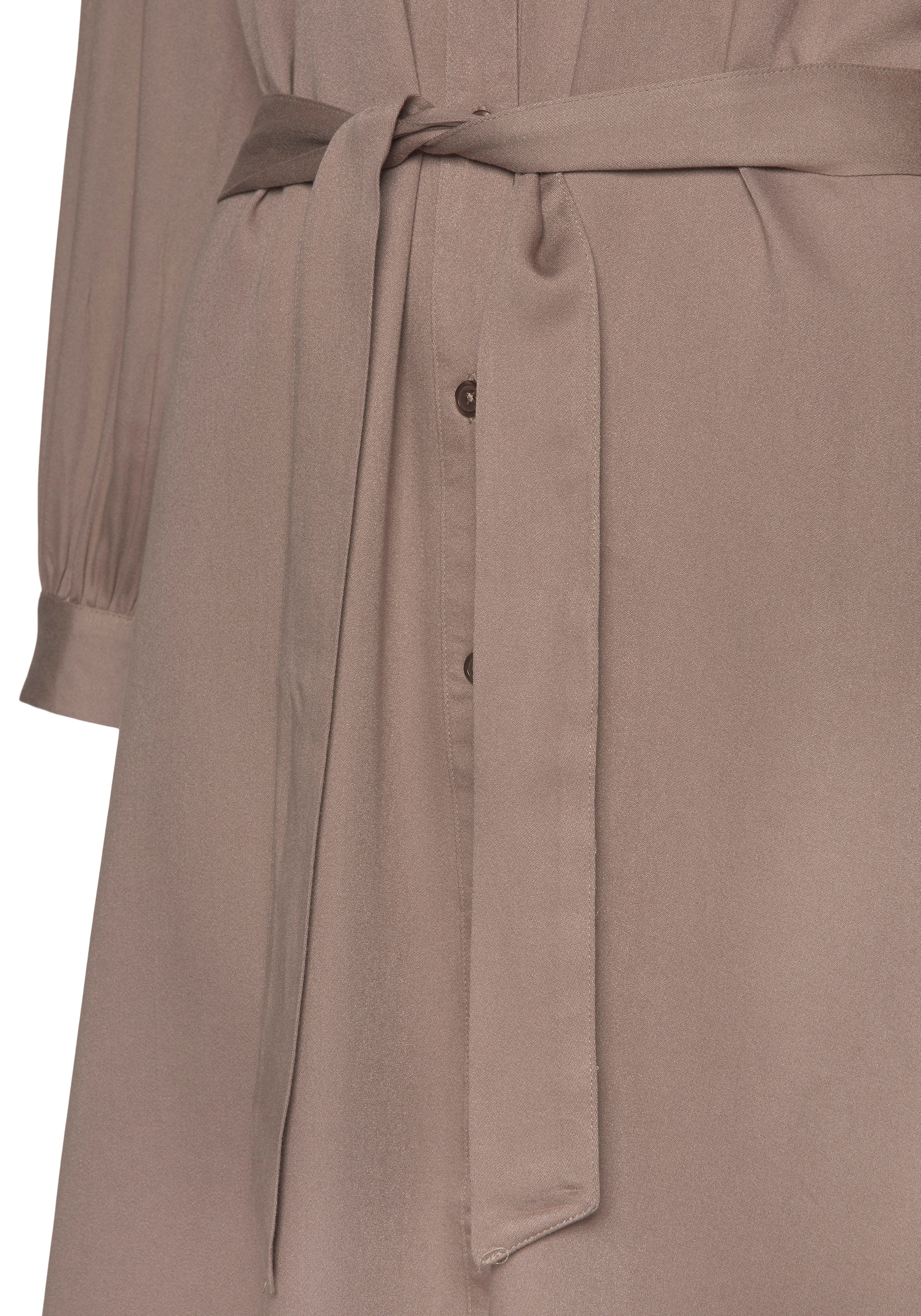 LASCANA Hemdblusenkleid mit Bindegürtel,  in lockerer Passform, elegantes Sommerkleid, Midikleid