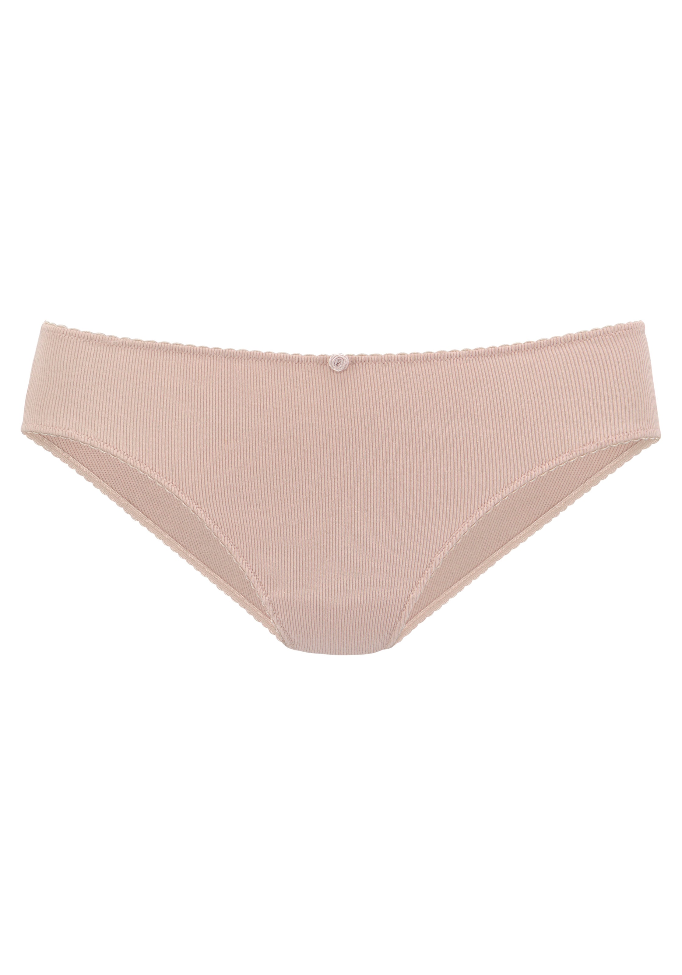 Vivance Jazz-Pants Slips, (3er-Pack), aus weicher und elastischer Rippware, mit zartem Röschen vorn