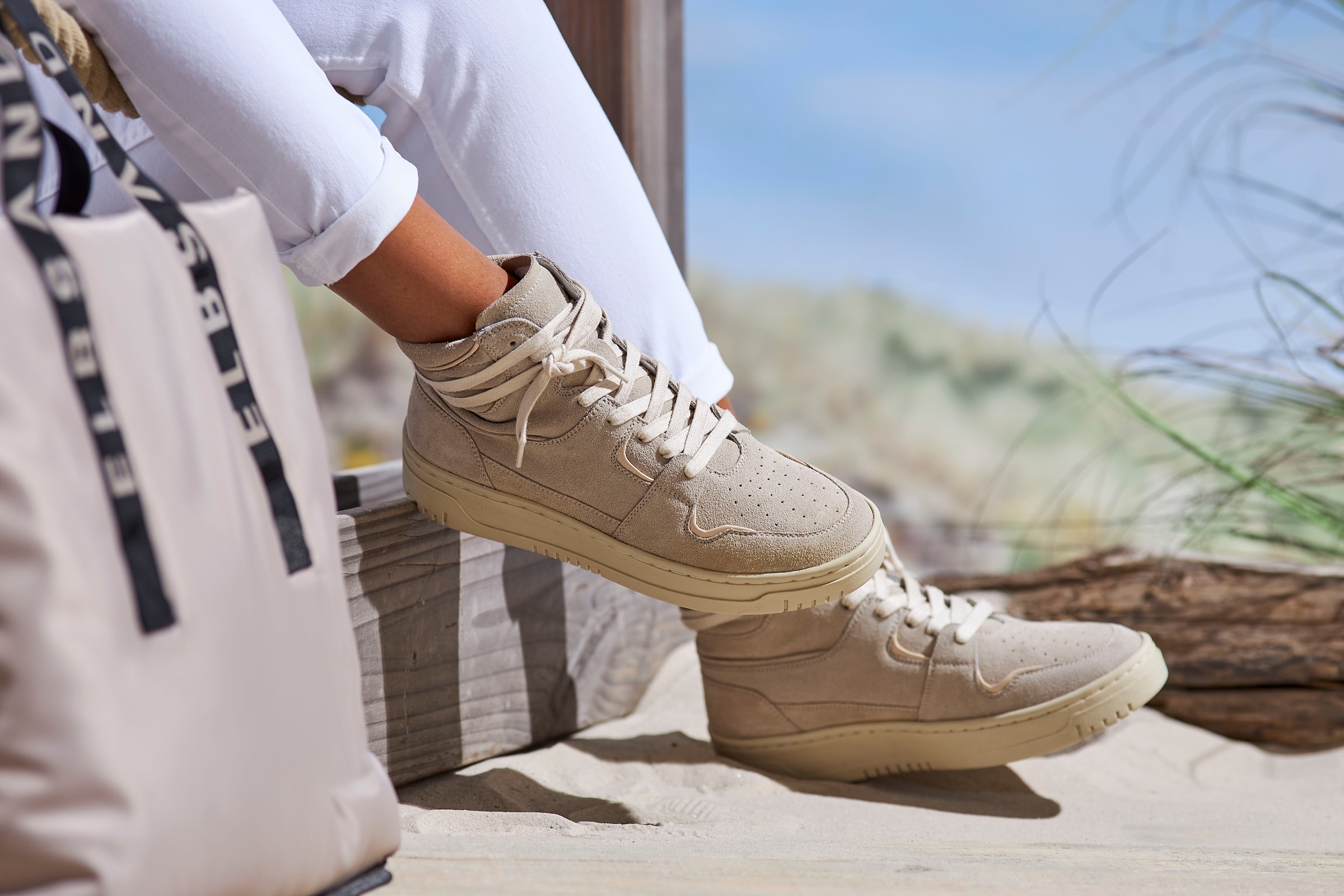 Elbsand Shopper »Schultertasche«, große Handtasche, Henkeltasche, Tragetasche, als Badetasche VEGAN