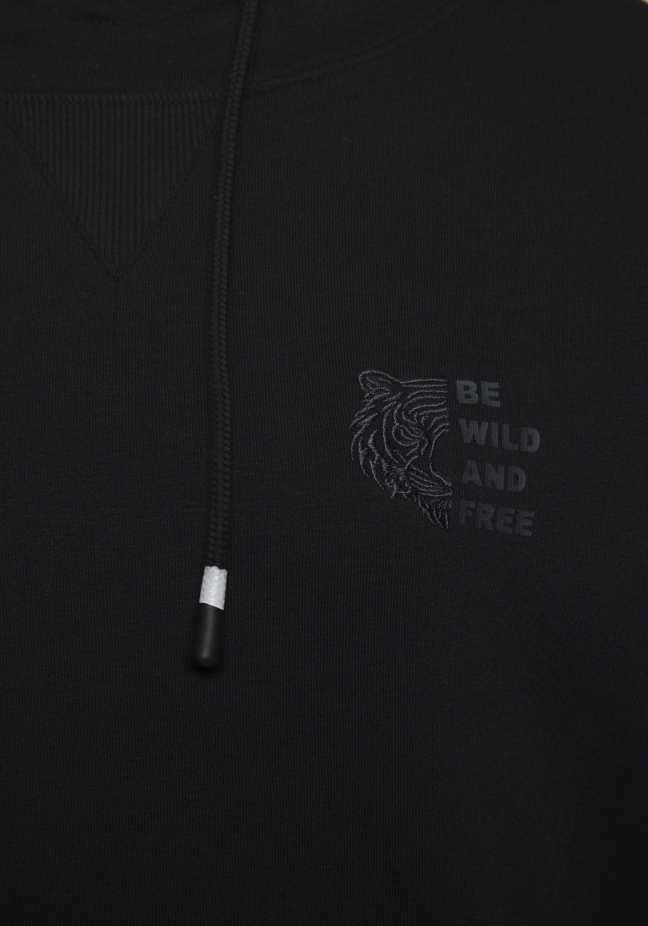 Buffalo Kapuzenpullover, mit Kontraststickerei und seitliche Taschen