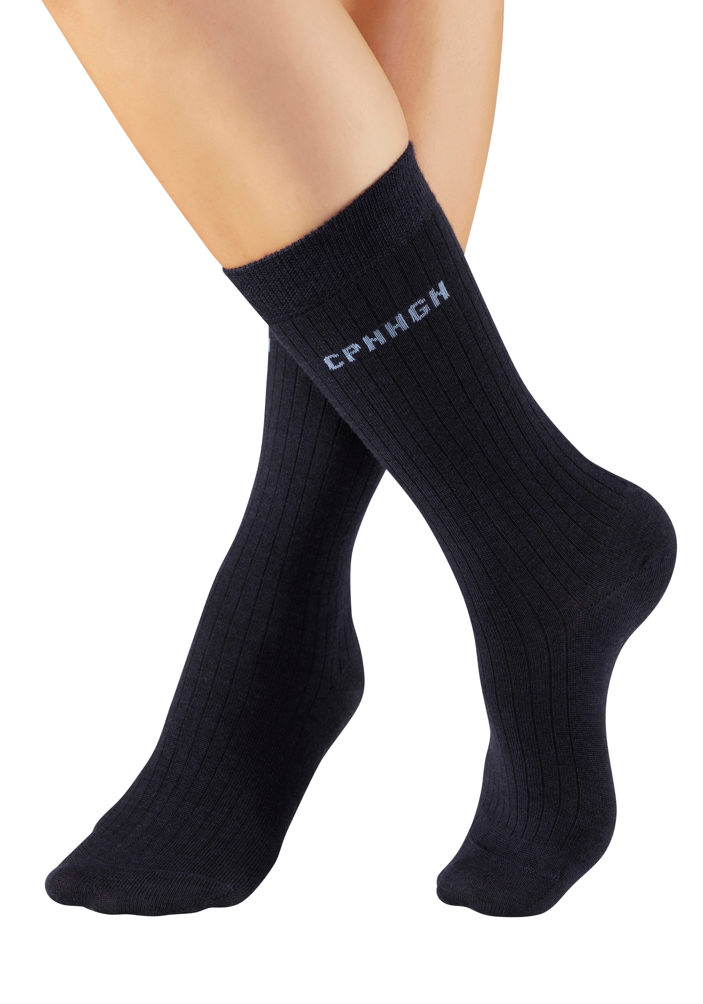 Copenhagen Studios Basicsocken, (Packung, 2 Paar), gerippt, mit wärmender Wolle