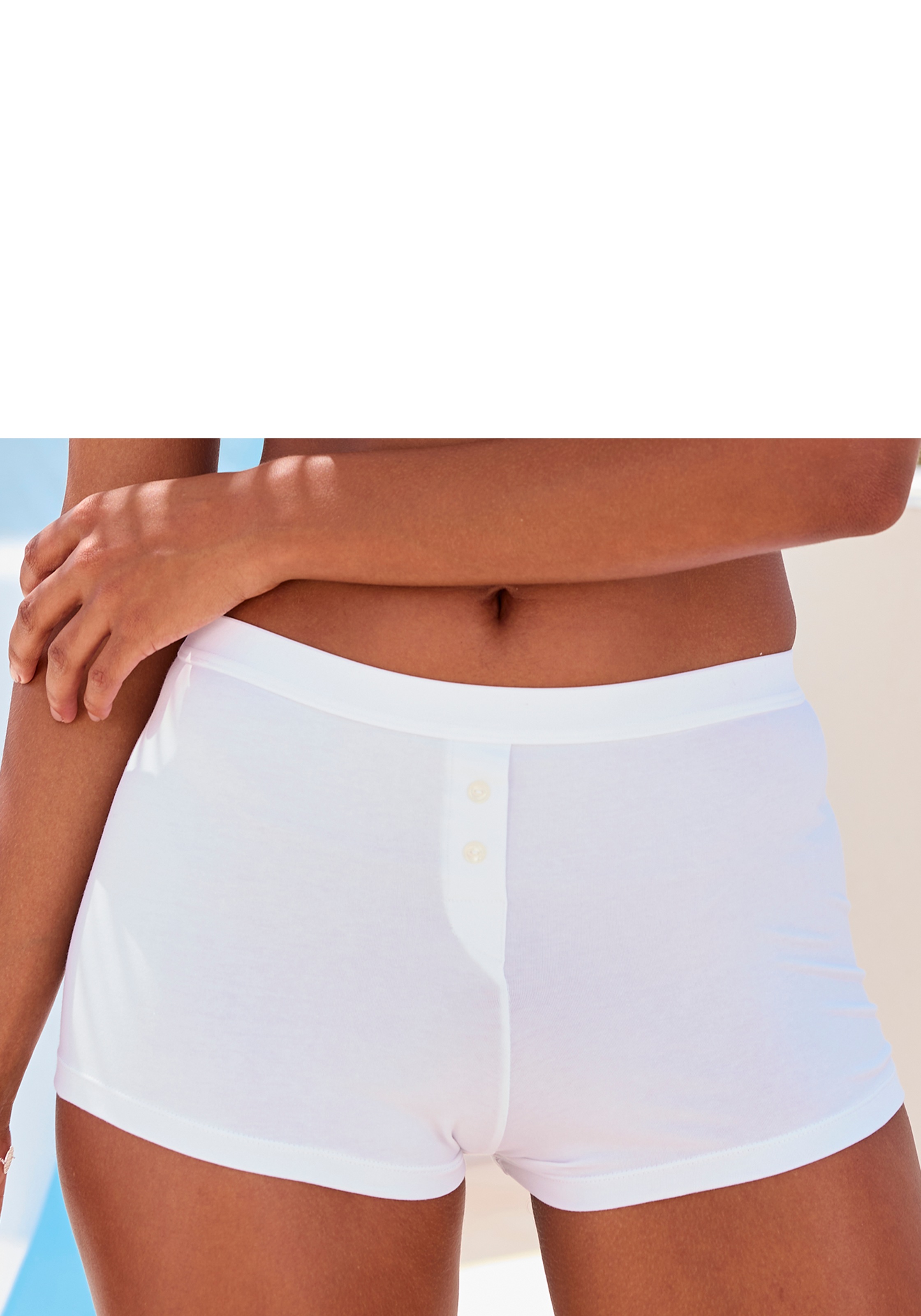 Vivance Boxershorts mit kurzem Bein & 2 aufgesetzten Zierknöpfe