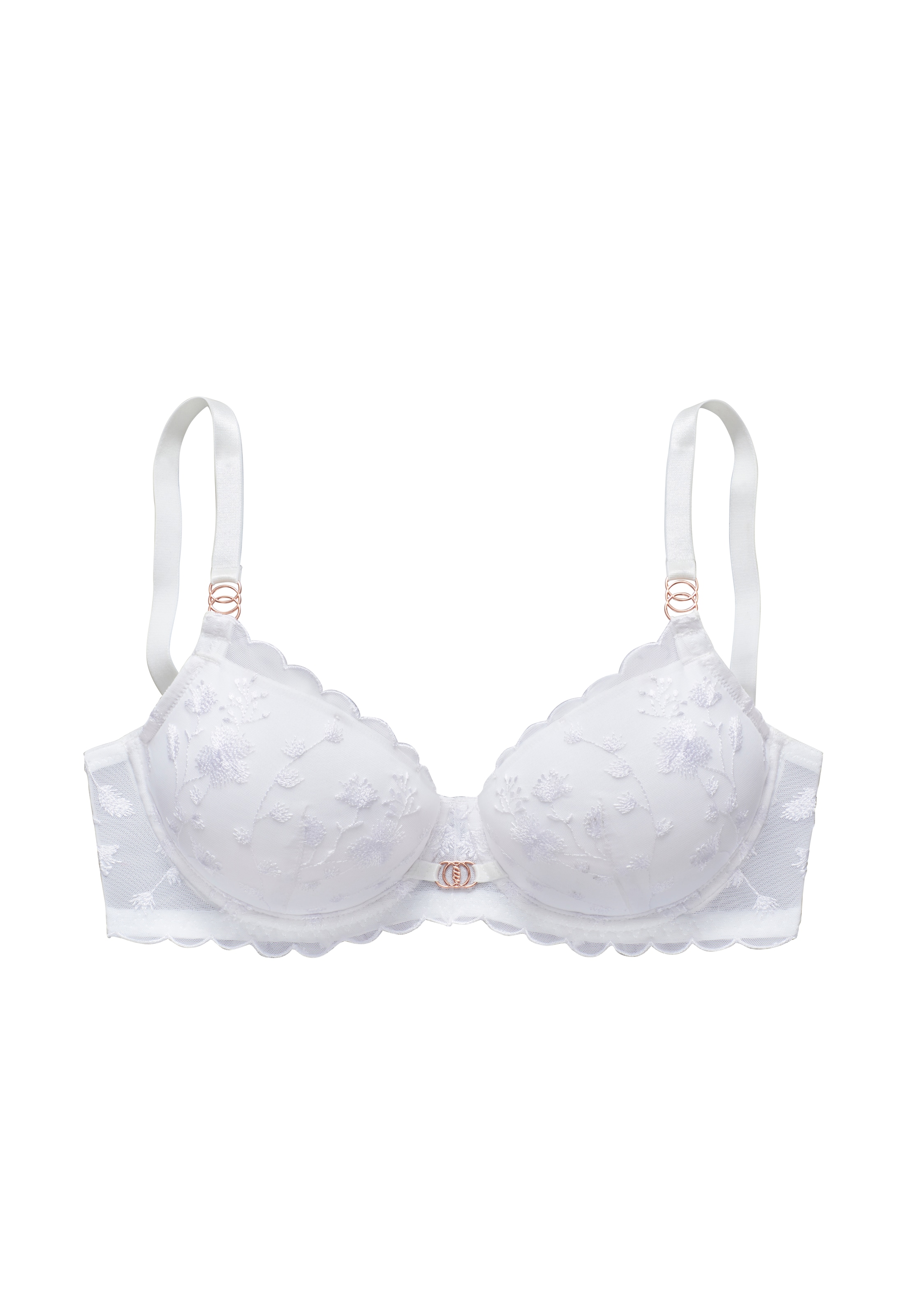 LASCANA Schalen-BH, mit Bügel aus zarter Blumen-Stickereispitze, sexy Dessous