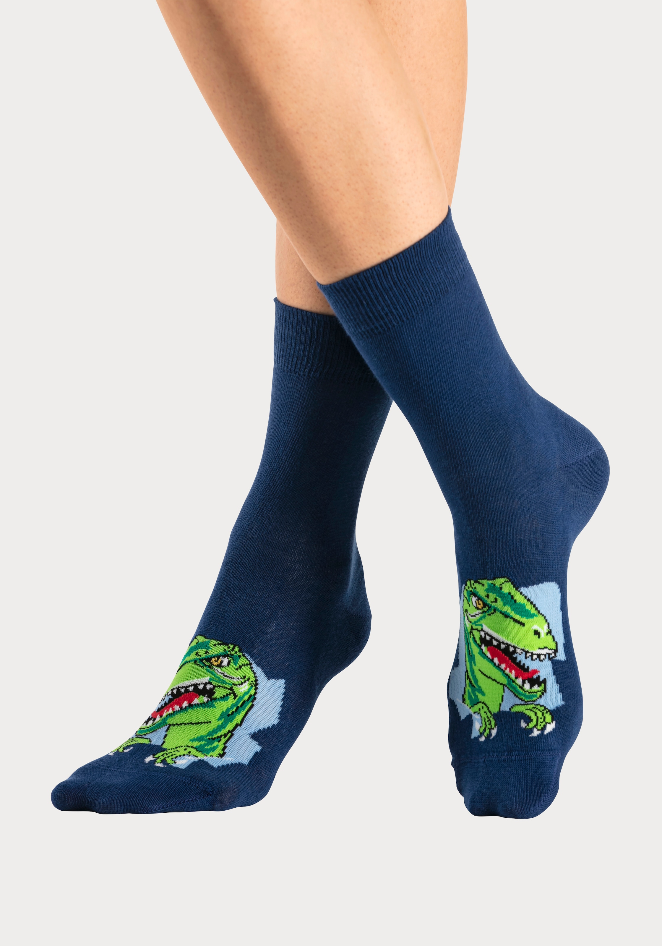 H.I.S Socken »Kinder und Jugendliche Motivsocken« Packung, 5 Stk. tlg. mit Dinosauriermotiven