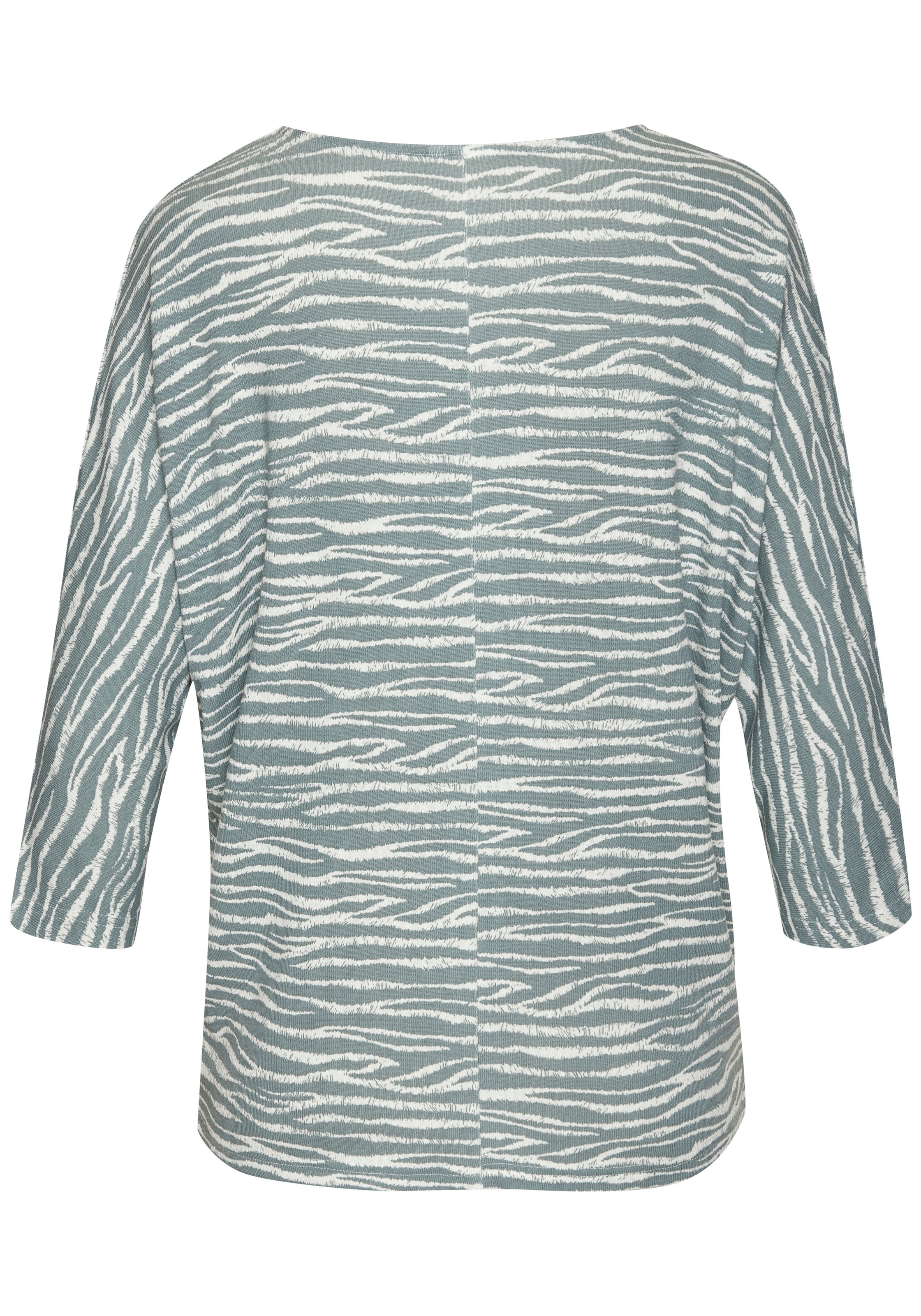 LASCANA 3/4-Arm-Shirt »mit modischem Zebra-Muster«, aus weichem Viskose-Strick