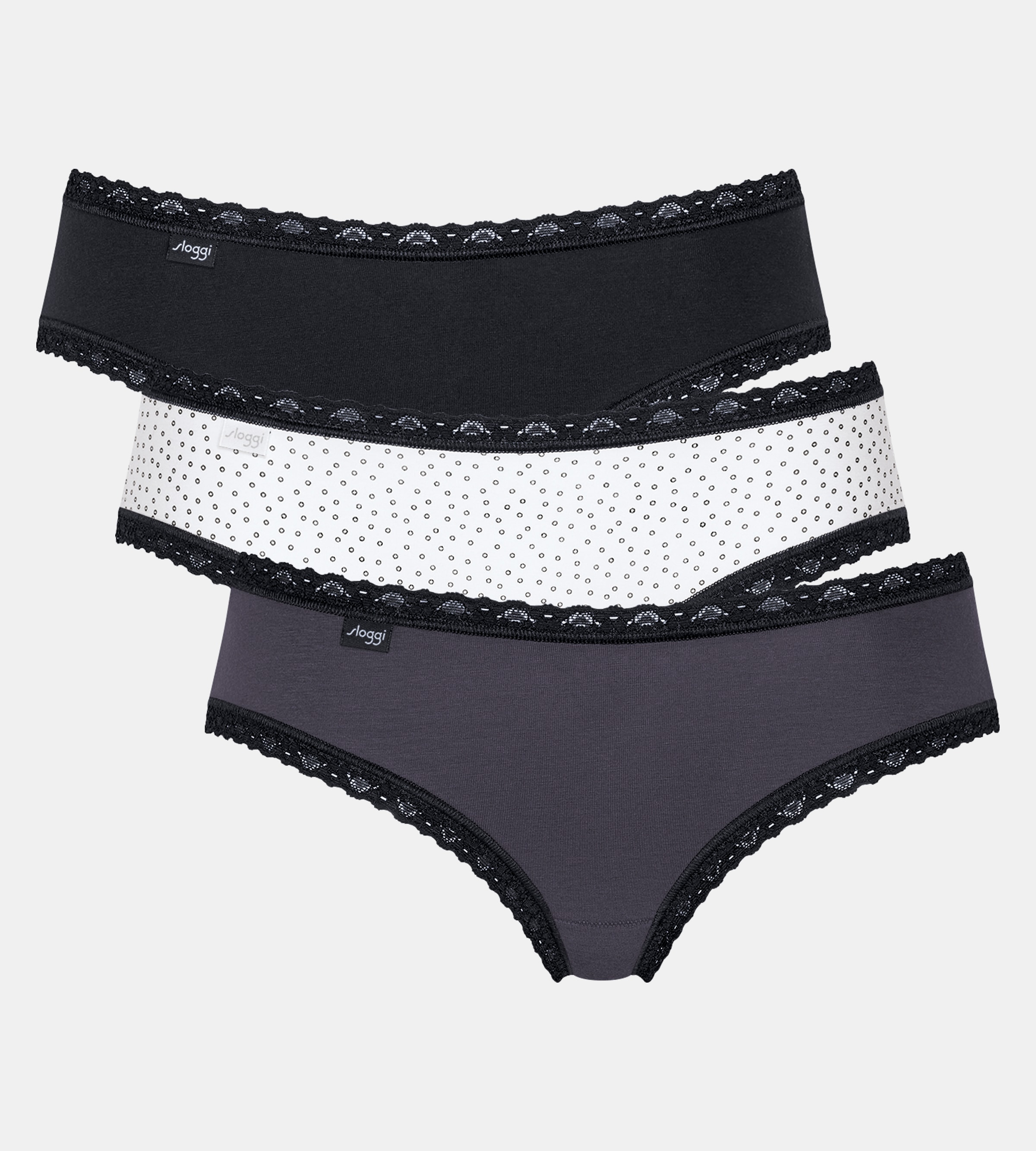 sloggi Slip »24/7 Weekend Hipster C3P«, (Packung, 3 St., 3er Pack), mit flachen Spitzen-Kanten