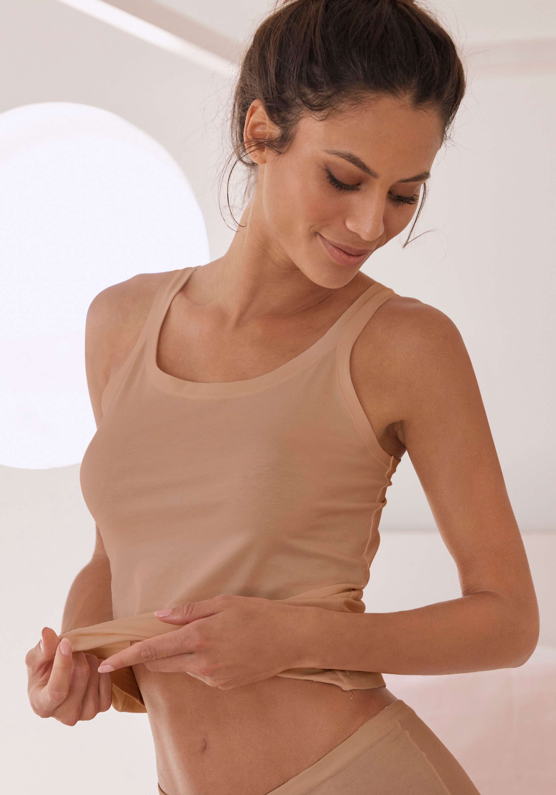 LASCANA Unterhemd Packung, 2 Stk. "Perfect Basics" aus elastischer Baumwolle, Tanktop, Unterziehshirt