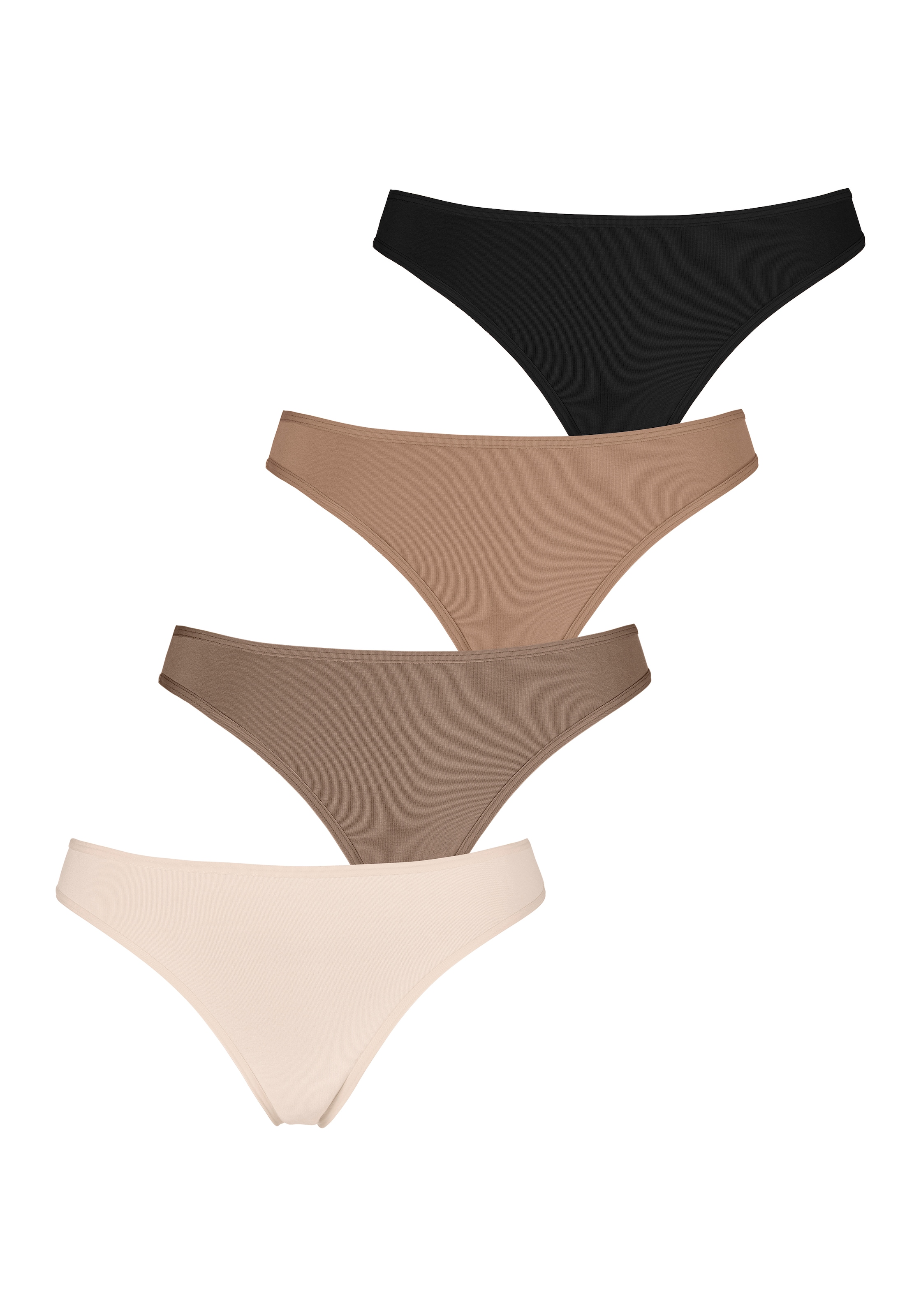 LASCANA String, (4er-Pack), aus elastischer Baumwolle