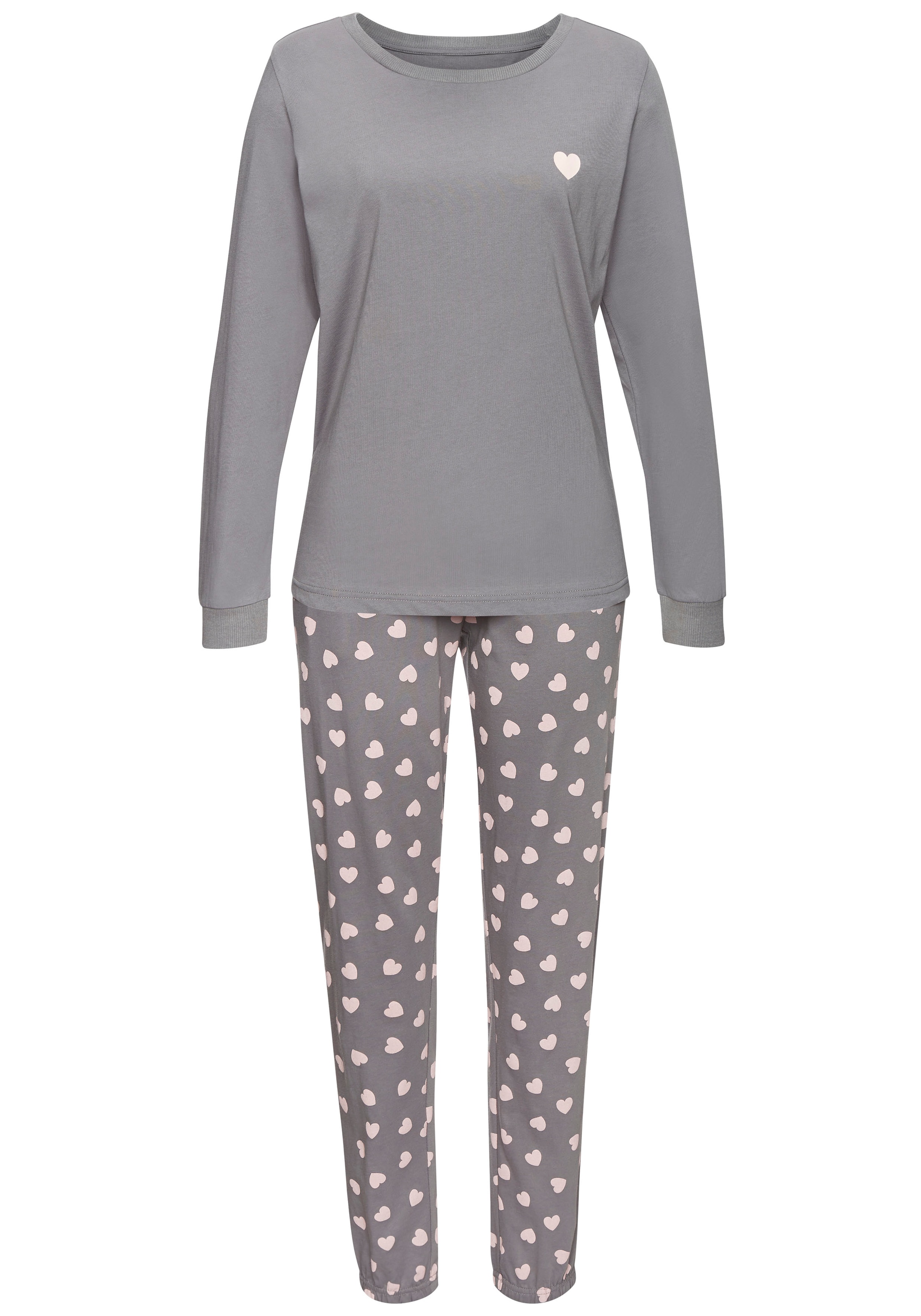 Vivance Dreams Pyjama Set, 2-teilig, 2 tlg. mit süßem Herzmuster