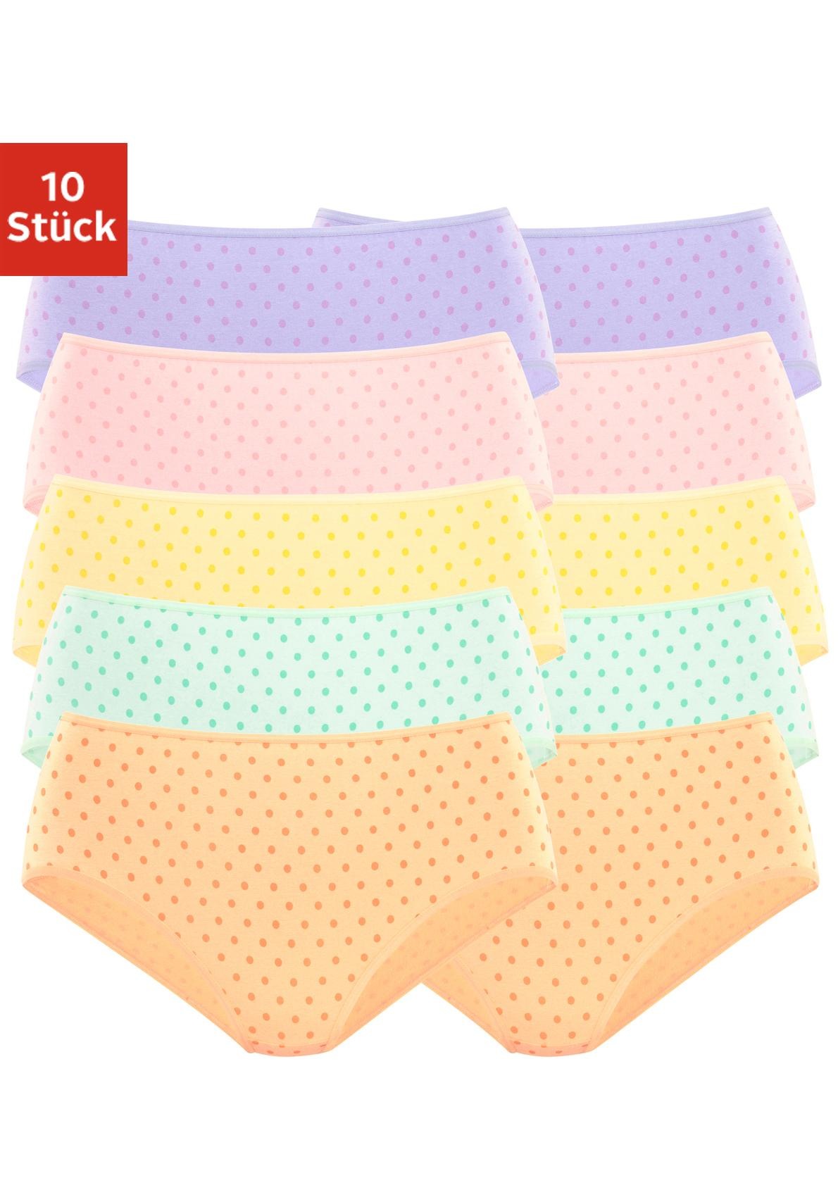 petite fleur Hüftslip, (Packung, 10 St.), aus elastischer Baumwolle