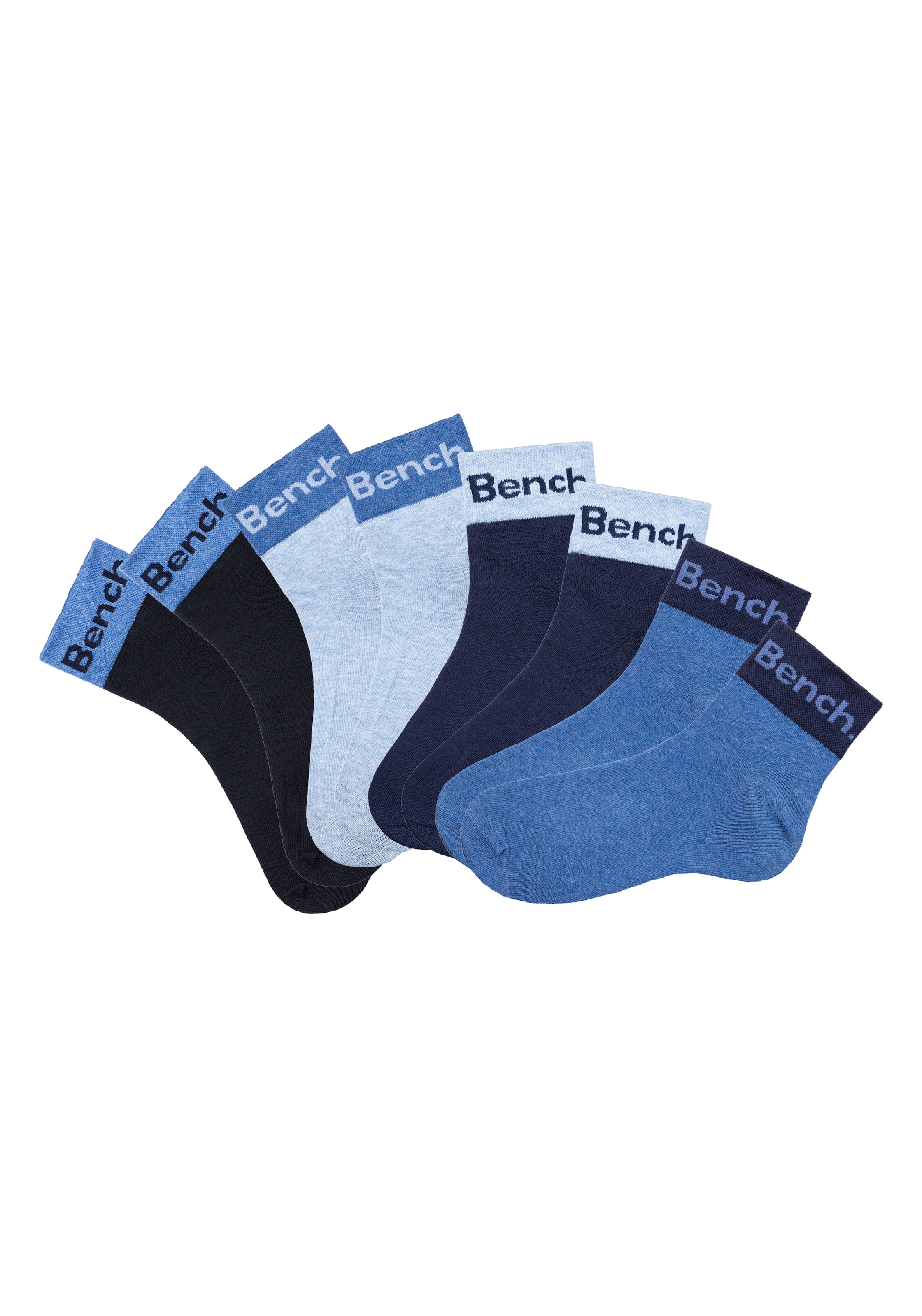 Bench. Kurzsocken, (Packung, 8 Paar), mit eingestricktem Schriftzug am Bündchen
