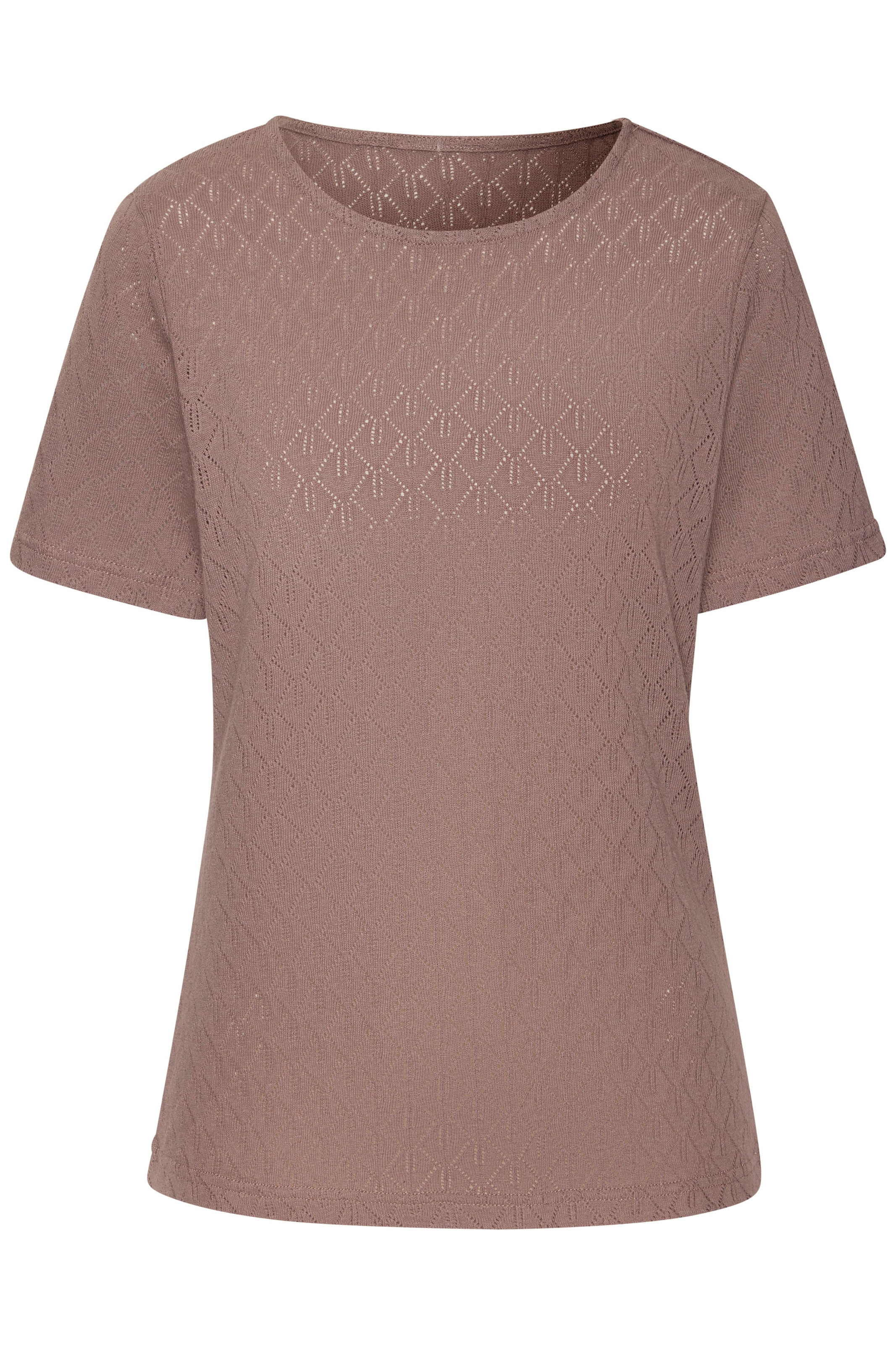 Vivance Kurzarmshirt »mit modischem Ajour-Muster«, aus weicher Baumwoll-Qualität