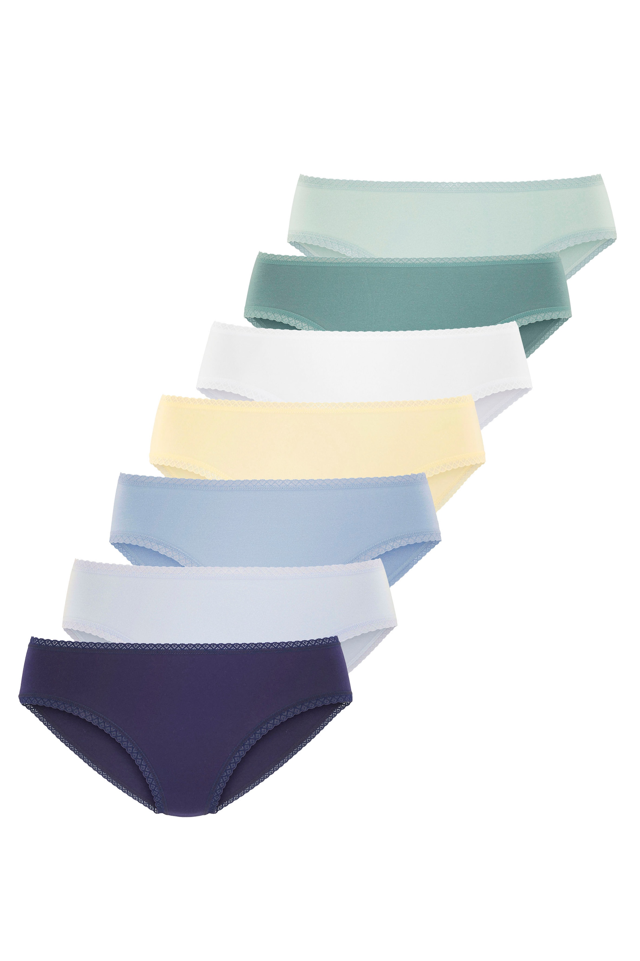 Vivance Jazz-Pants Slips, (7er-Pack), aus weicher Baumwollqualität mit feiner Spitzeneinfassung