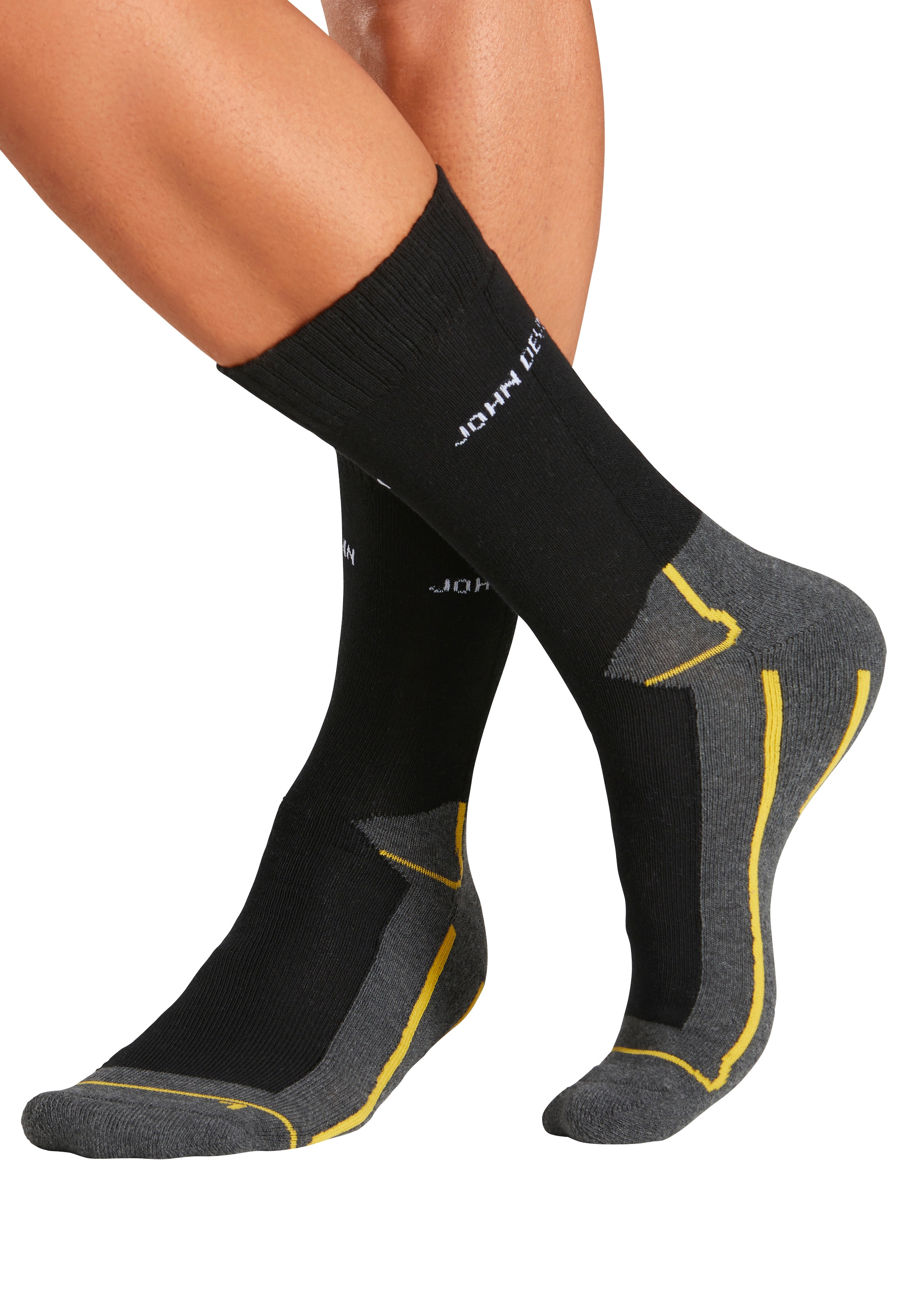 John Devin Funktionssocken Packung, 4 Stk. tlg. mit Sohlen über Zehen und hoch Fersenplüsch