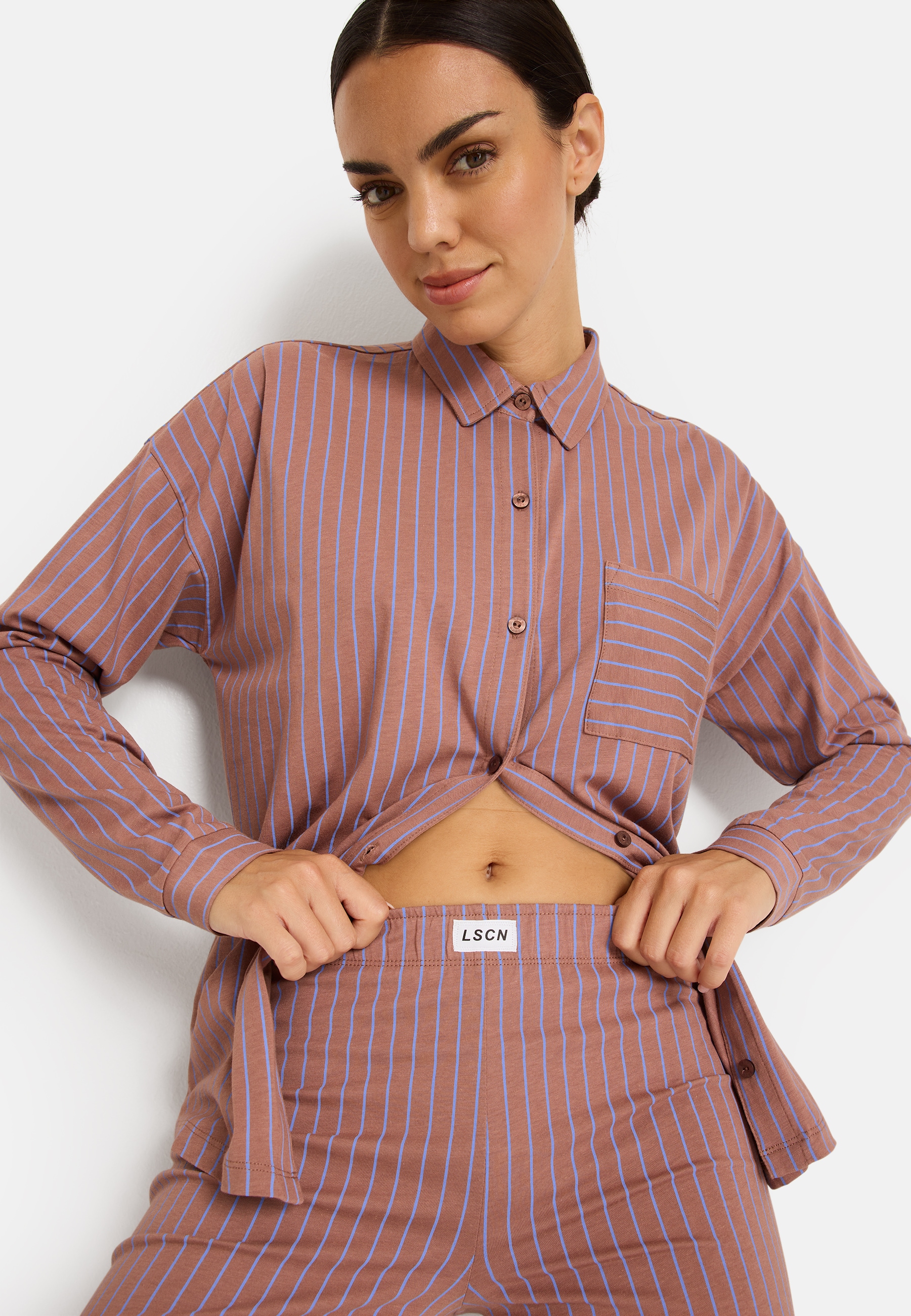 LSCN by LASCANA Pyjamahose  mit weitem Bein