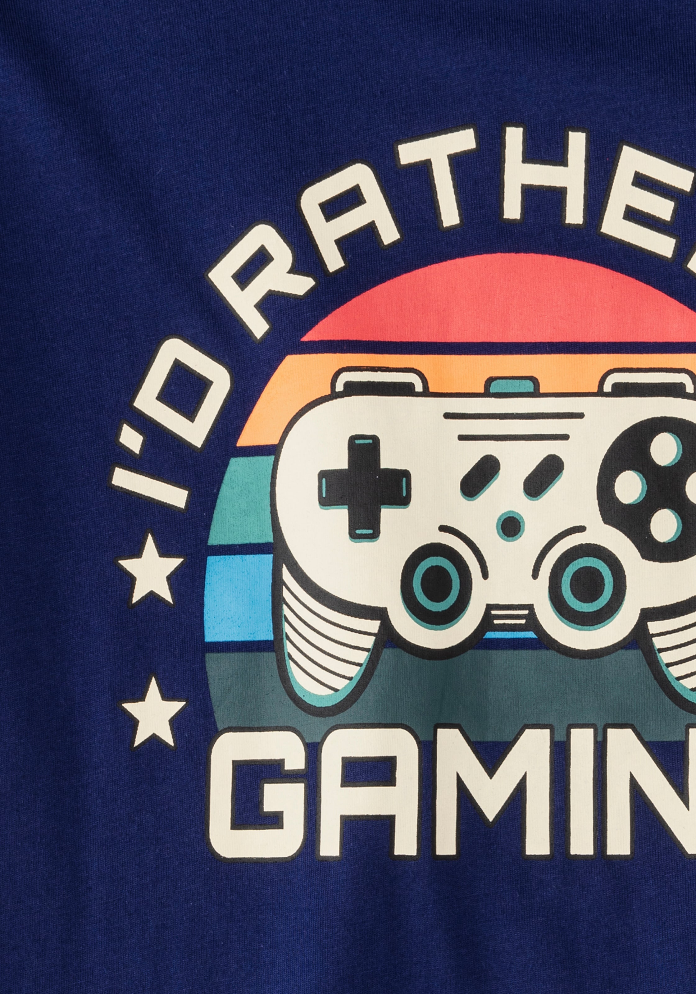 AUTHENTIC LE JOGGER Pyjama Packung, 1 Stück, 2 tlg. Schlafanzug mit großem Gaming - Print vorn