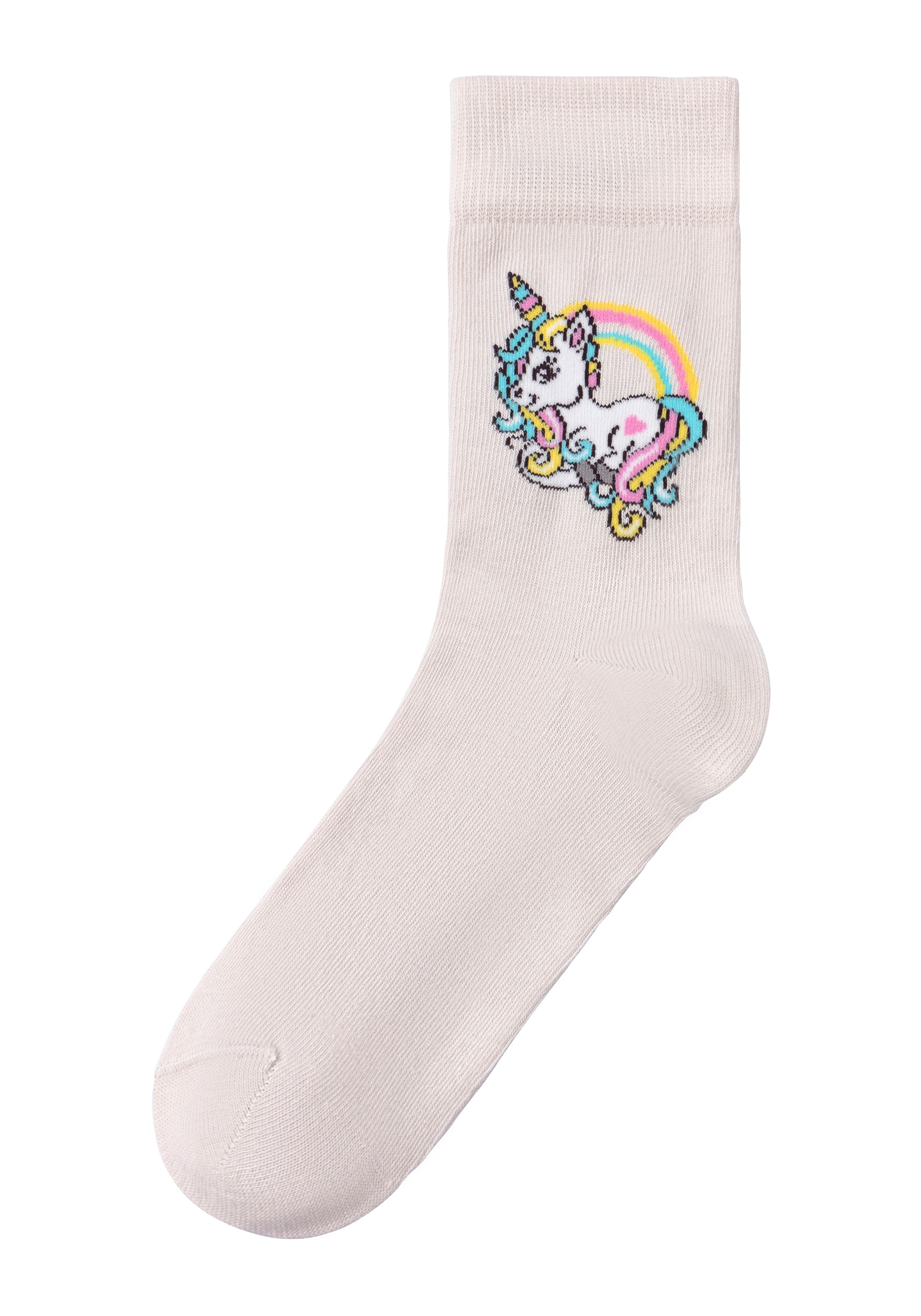 H.I.S Basicsocken Packung, 4 Paar tlg. mit Einhorn Motiven