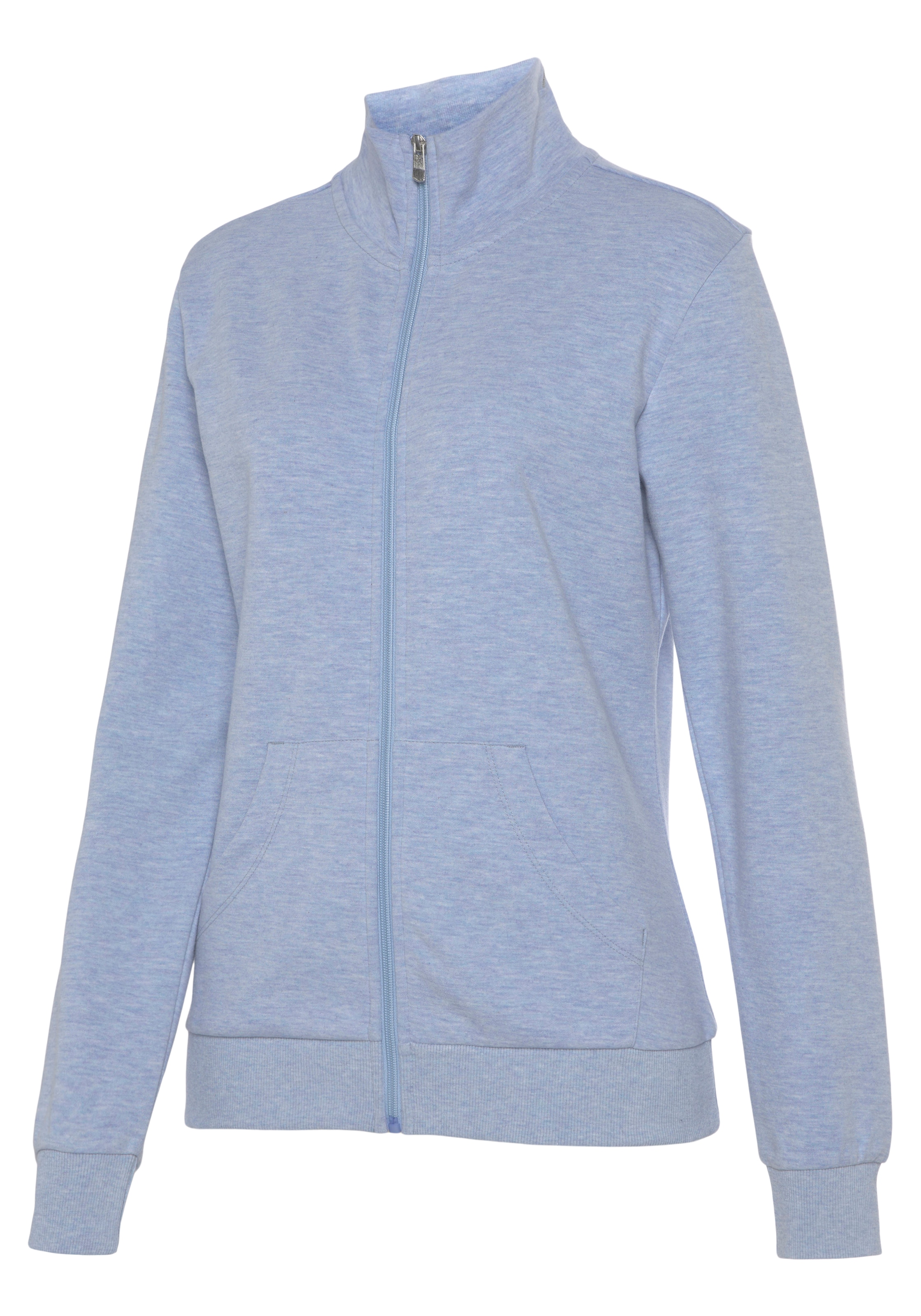 Bench. Loungewear Sweatjacke, mit glänzender Logostickerei am Stehkragen, Loungewear