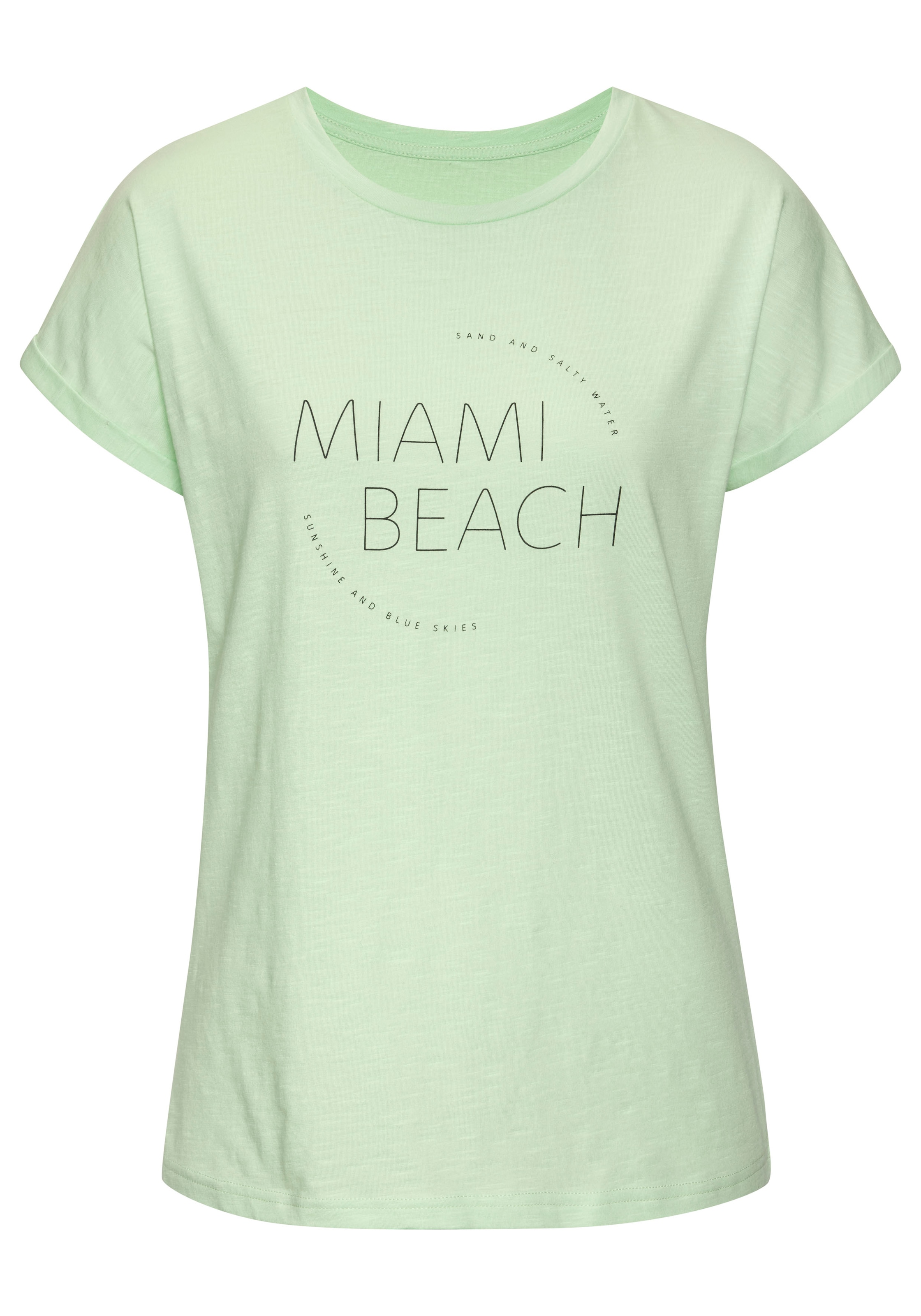 Vivance T-Shirt »mit modischem Frontprint«, (2er-Pack), aus weicher Baumwoll-Qualität