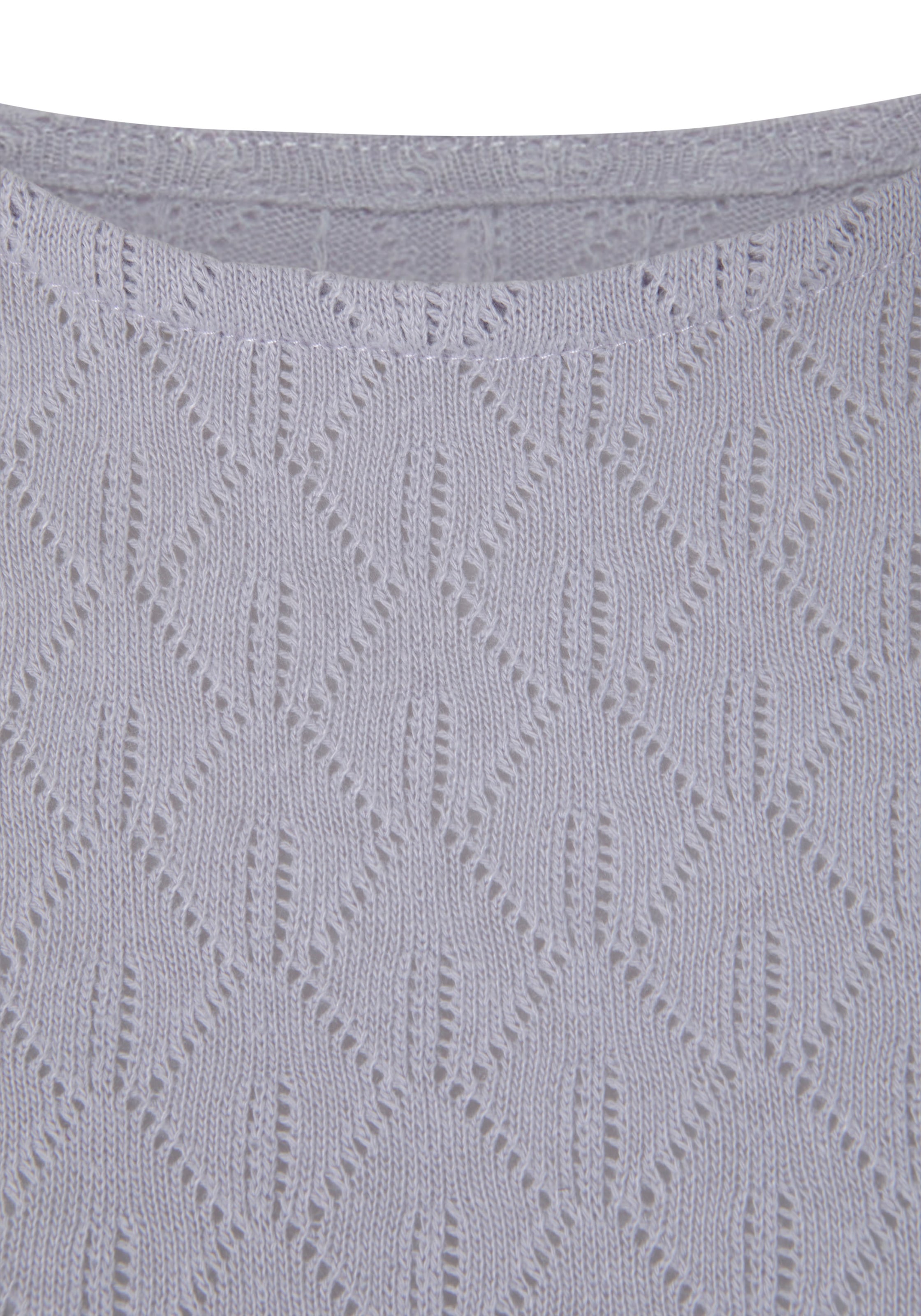 Vivance Langarmshirt »mit modischem Ajour-Muster«, aus weichem Baumwollstrick