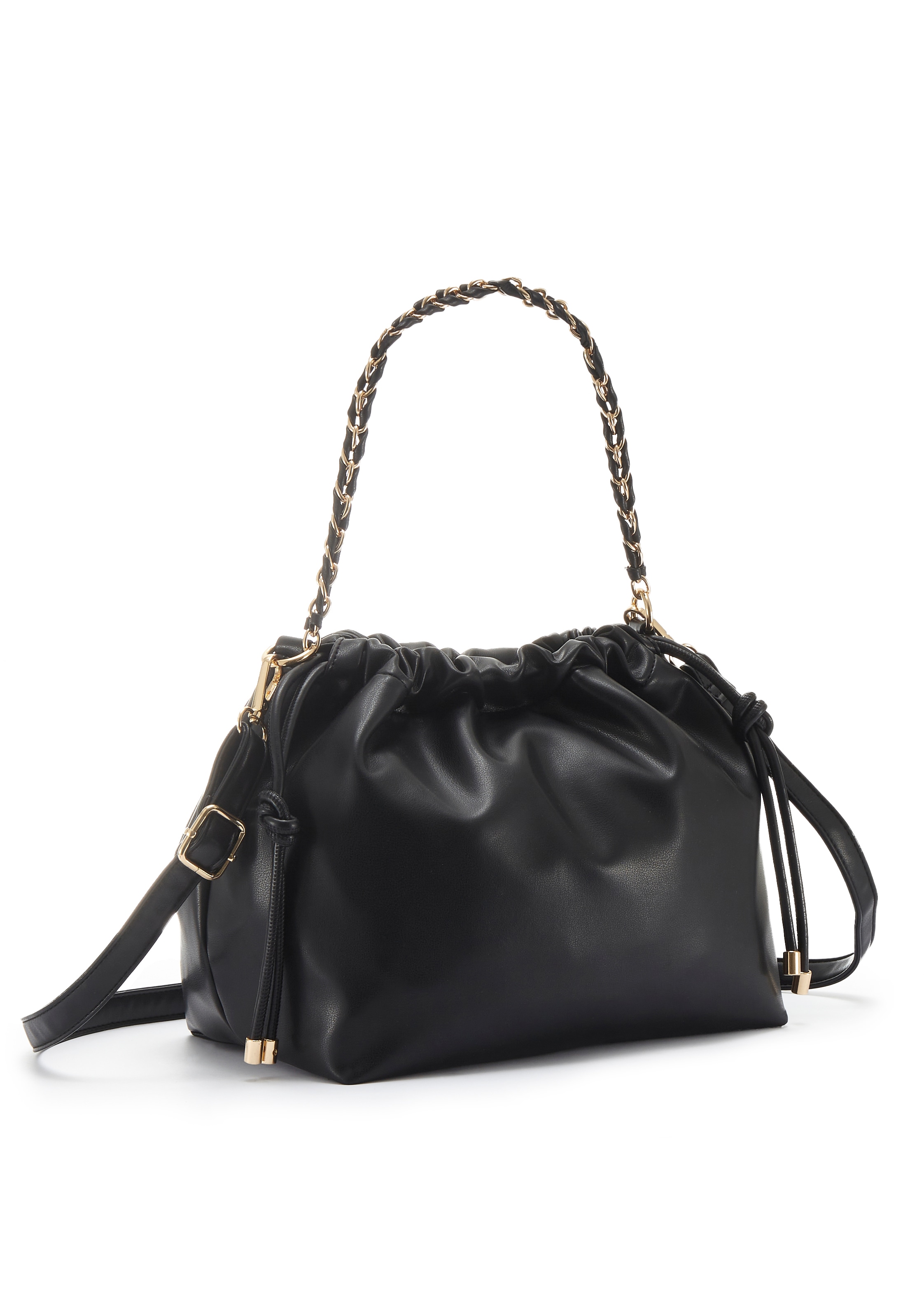 French Connection Handtasche »Umhängetasche, Schultertasche, Minibag, Henkeltasche« NEU mit elegantem goldfarbenen Kettenhenkel VEGAN