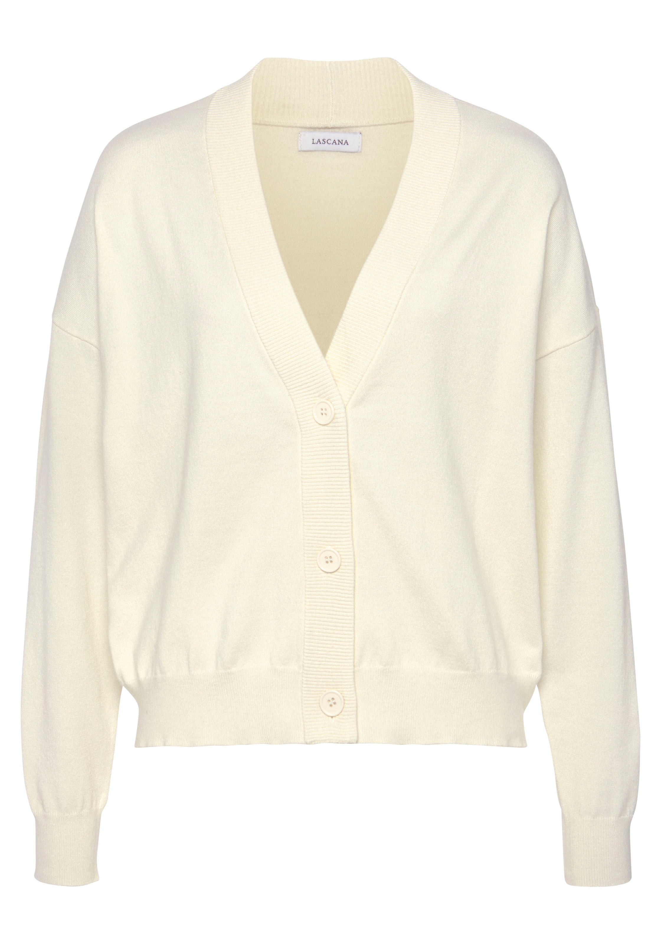 LASCANA Strickjacke, in kurzer Form, Loungewear