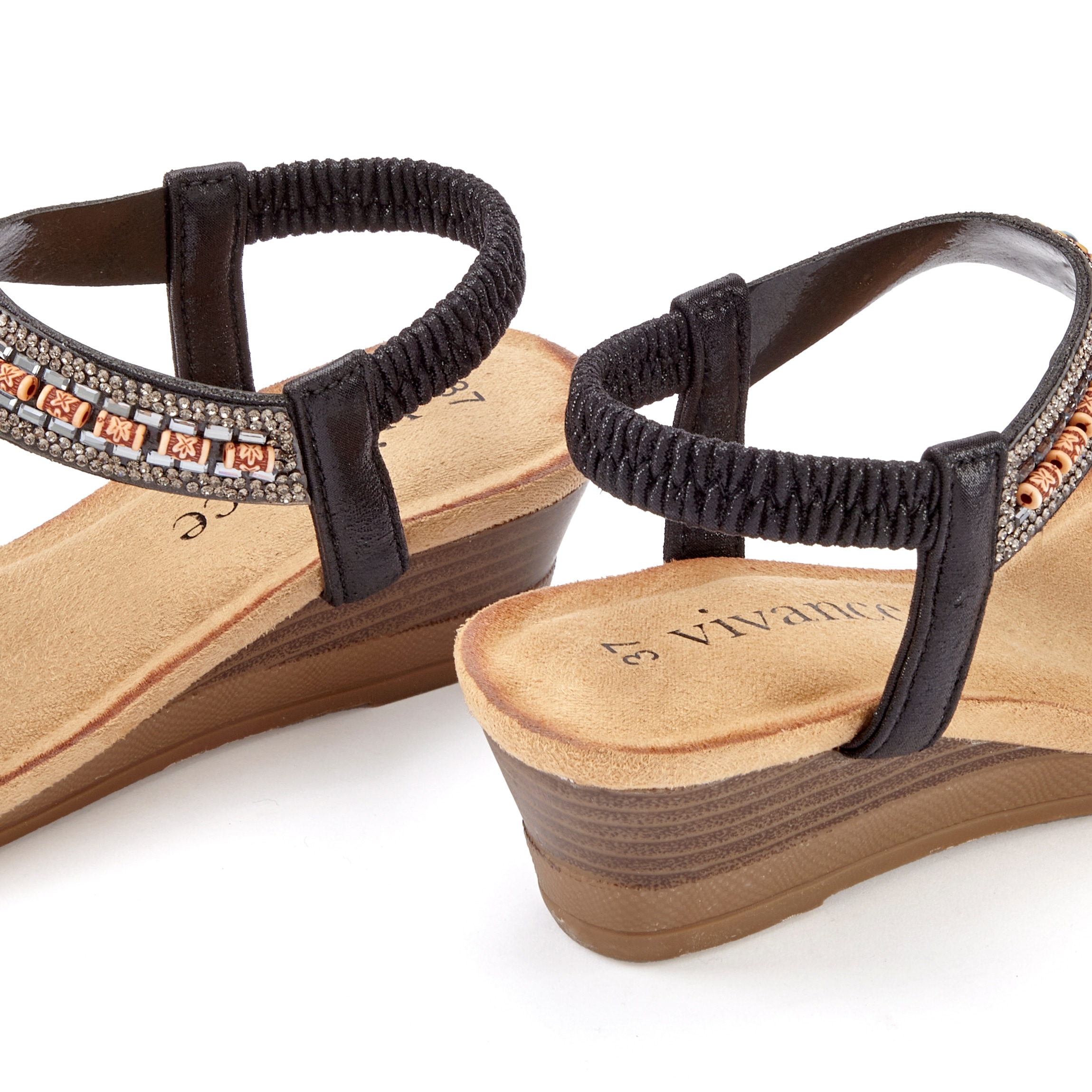 Vivance Sandalette »Sommerschuh«, Sandale, Sommerschuh mit Glitzerdetails und elastischem Riemchen VEGAN