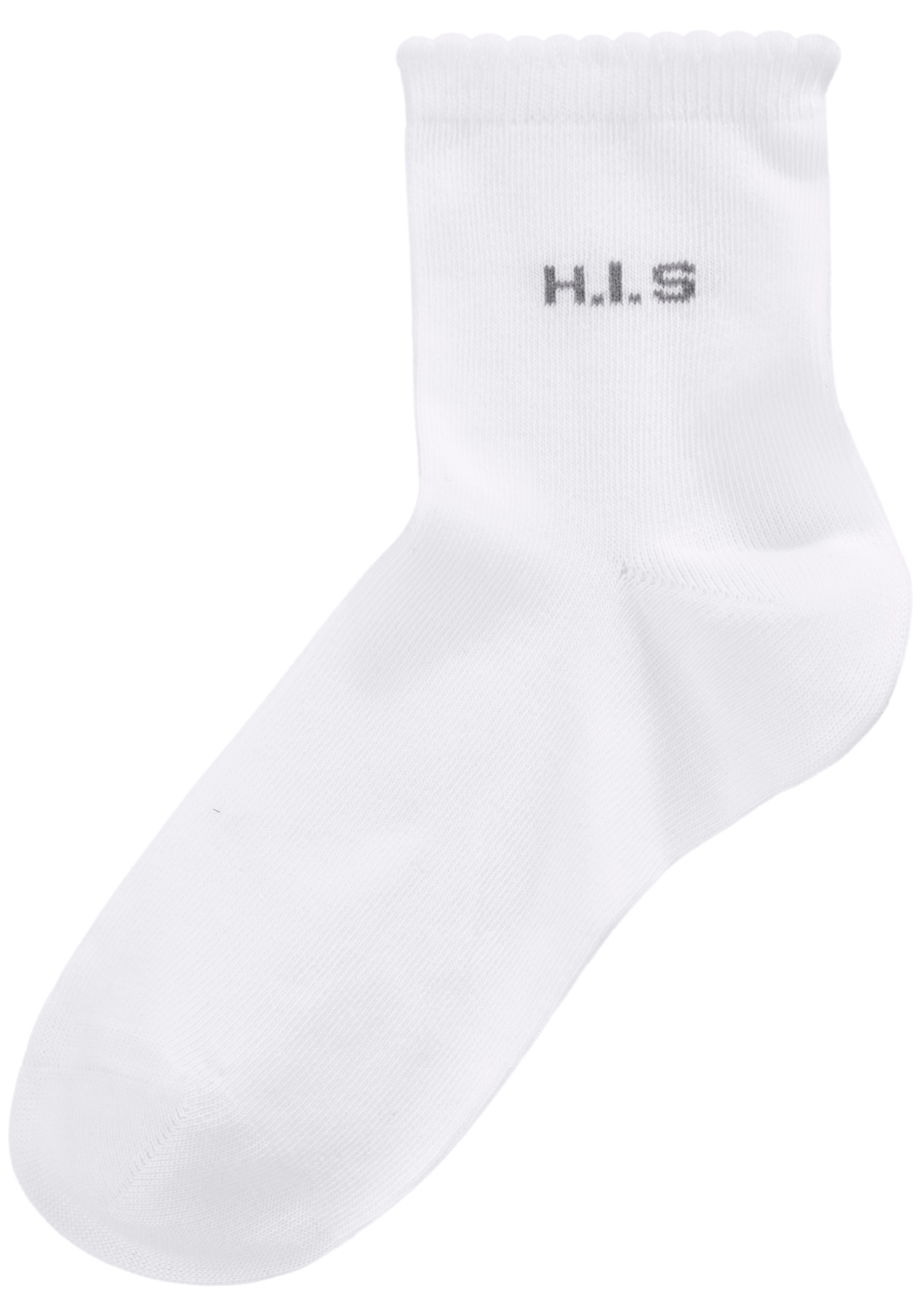 H.I.S Kurzsocken »Damen uni und meliert für die ganze Woche« Packung, 7 Paar tlg. mit gewelltem Bündchen