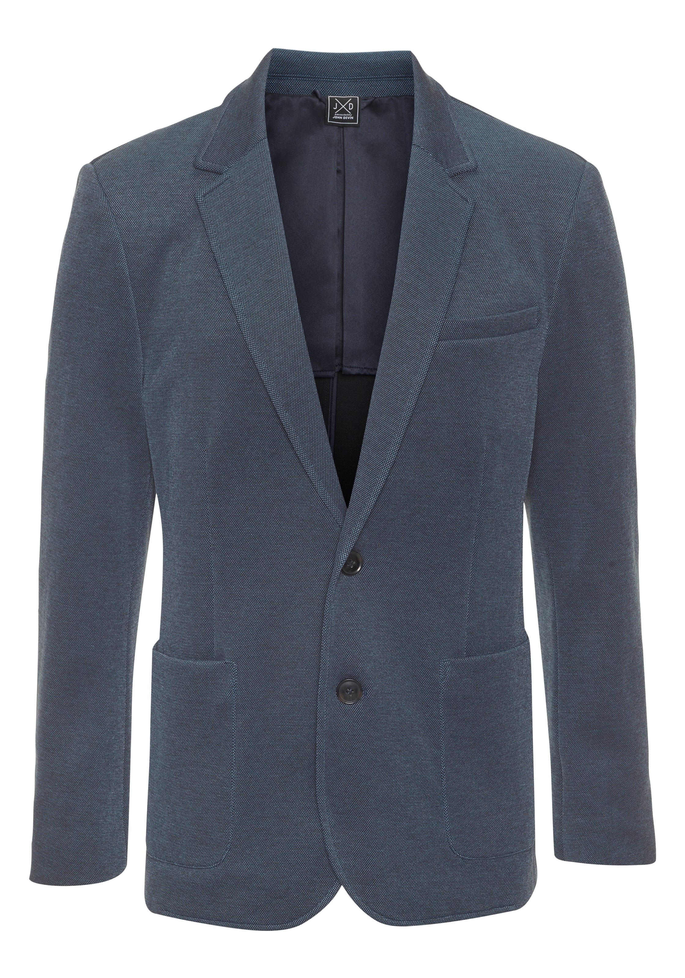 John Devin Sakko »aus elastischer Jersey Pikee-Qualität« lässiges Stretchsakko mit dezentem Muster