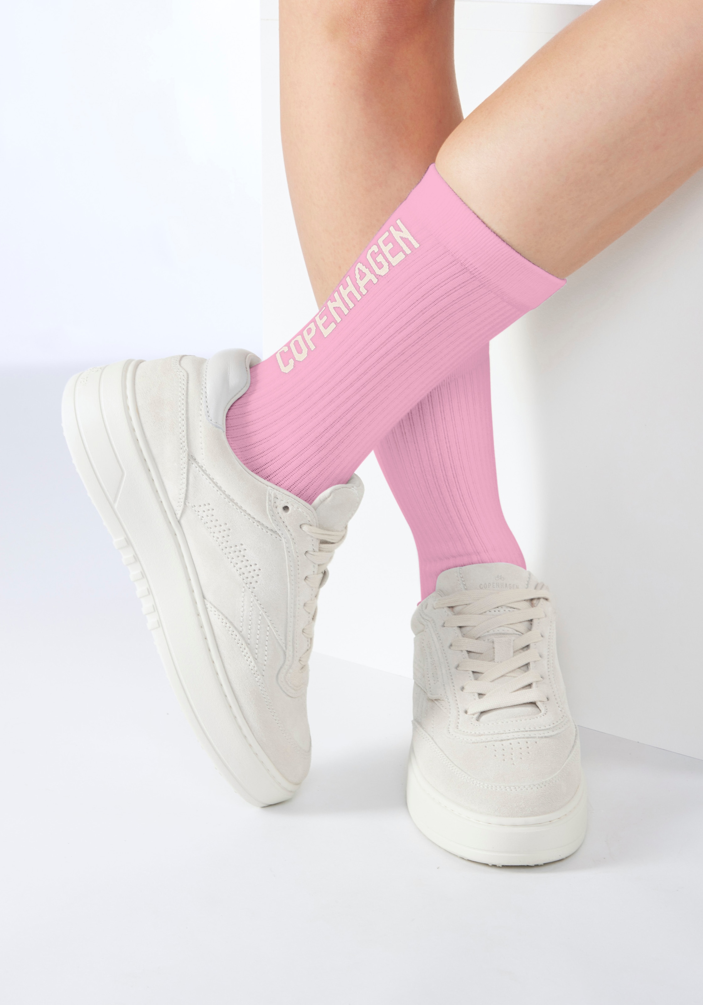 Copenhagen Studios Tennissocken, (Packung, 3 Paar), mit großem Schriftzug