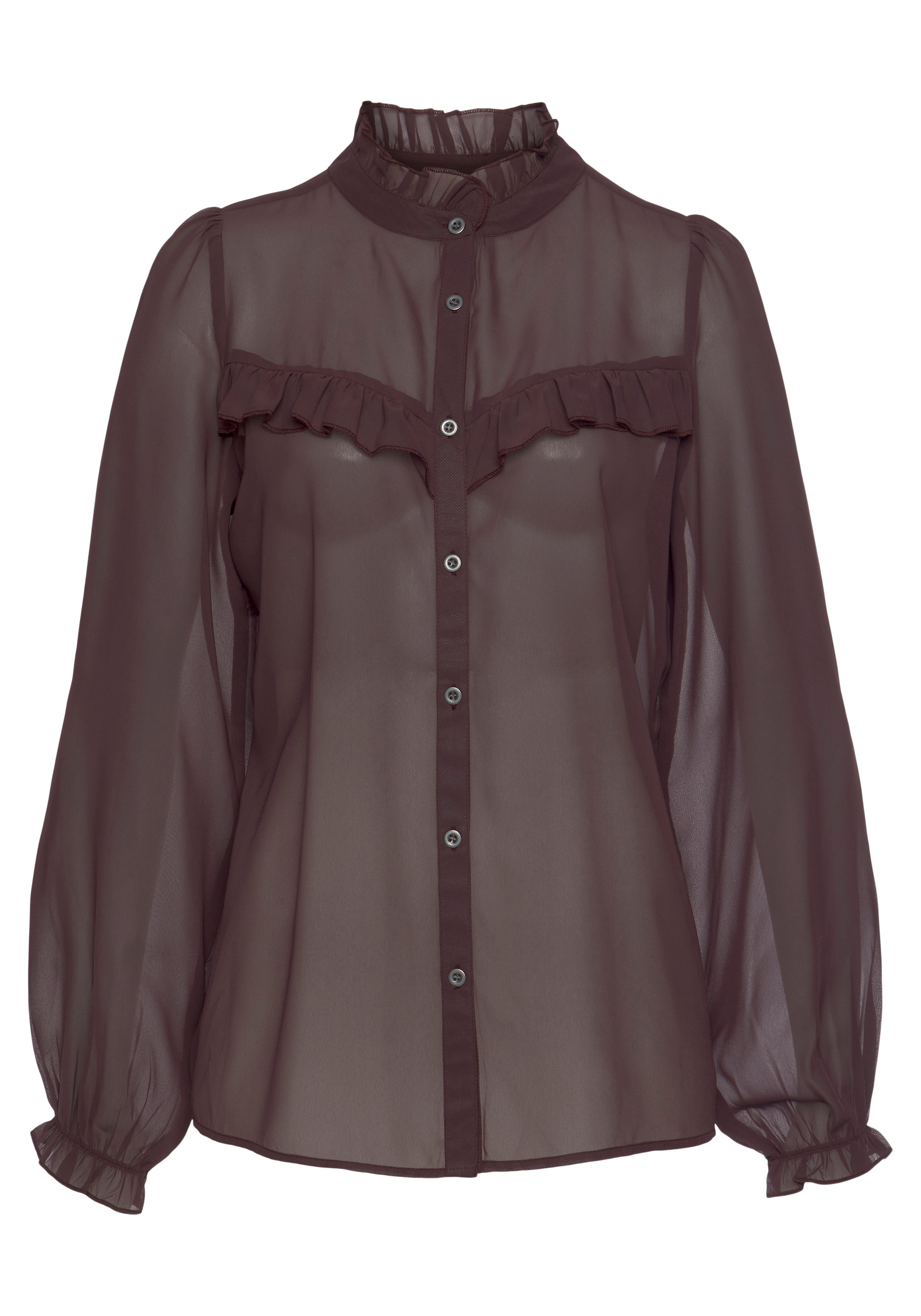 LASCANA Chiffonbluse, mit modischen Rüschen