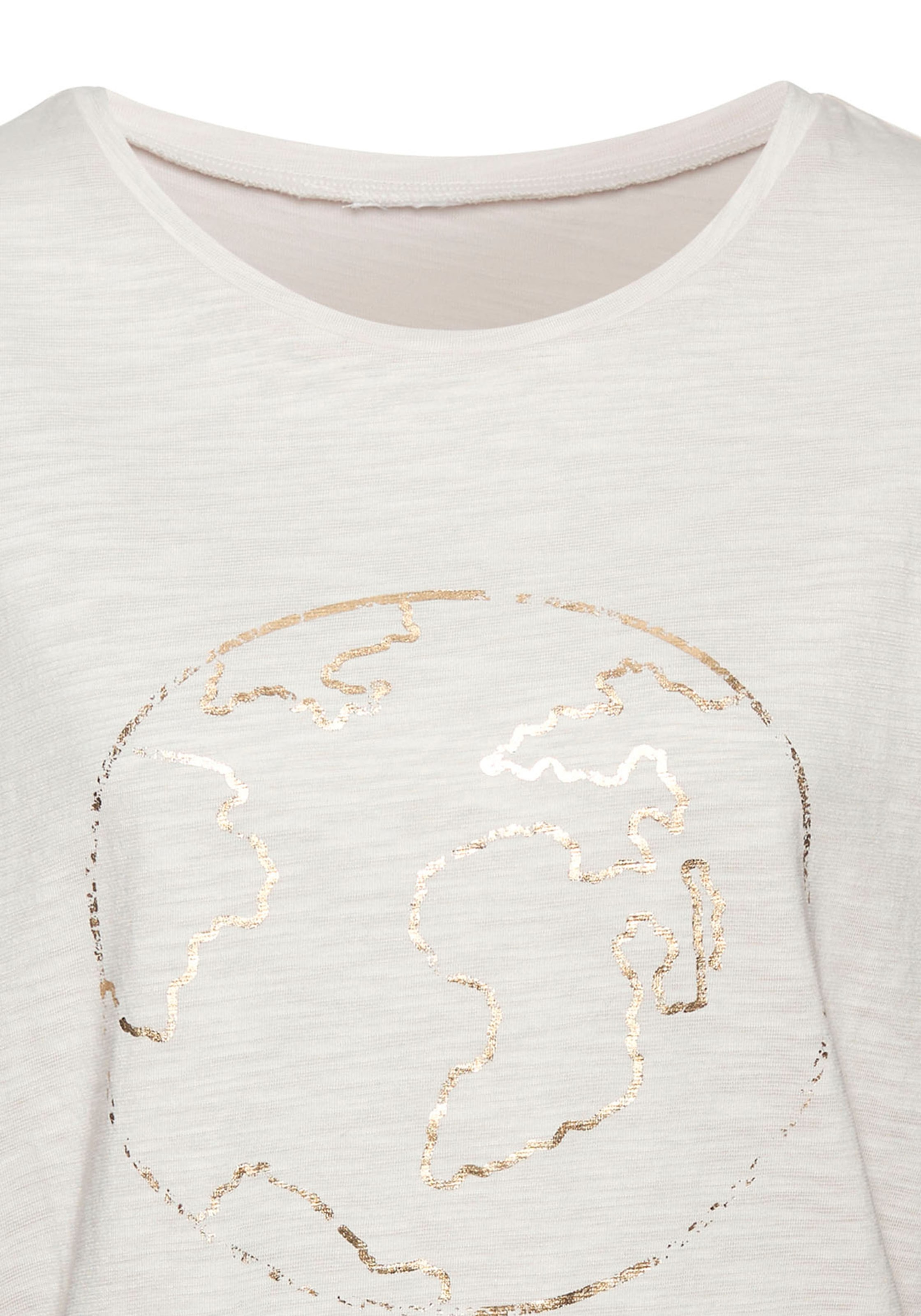 Vivance Rundhalsshirt »mit goldfarben schimmerndem Frontprint«, aus weicher Baumwoll-Slub-Qualität