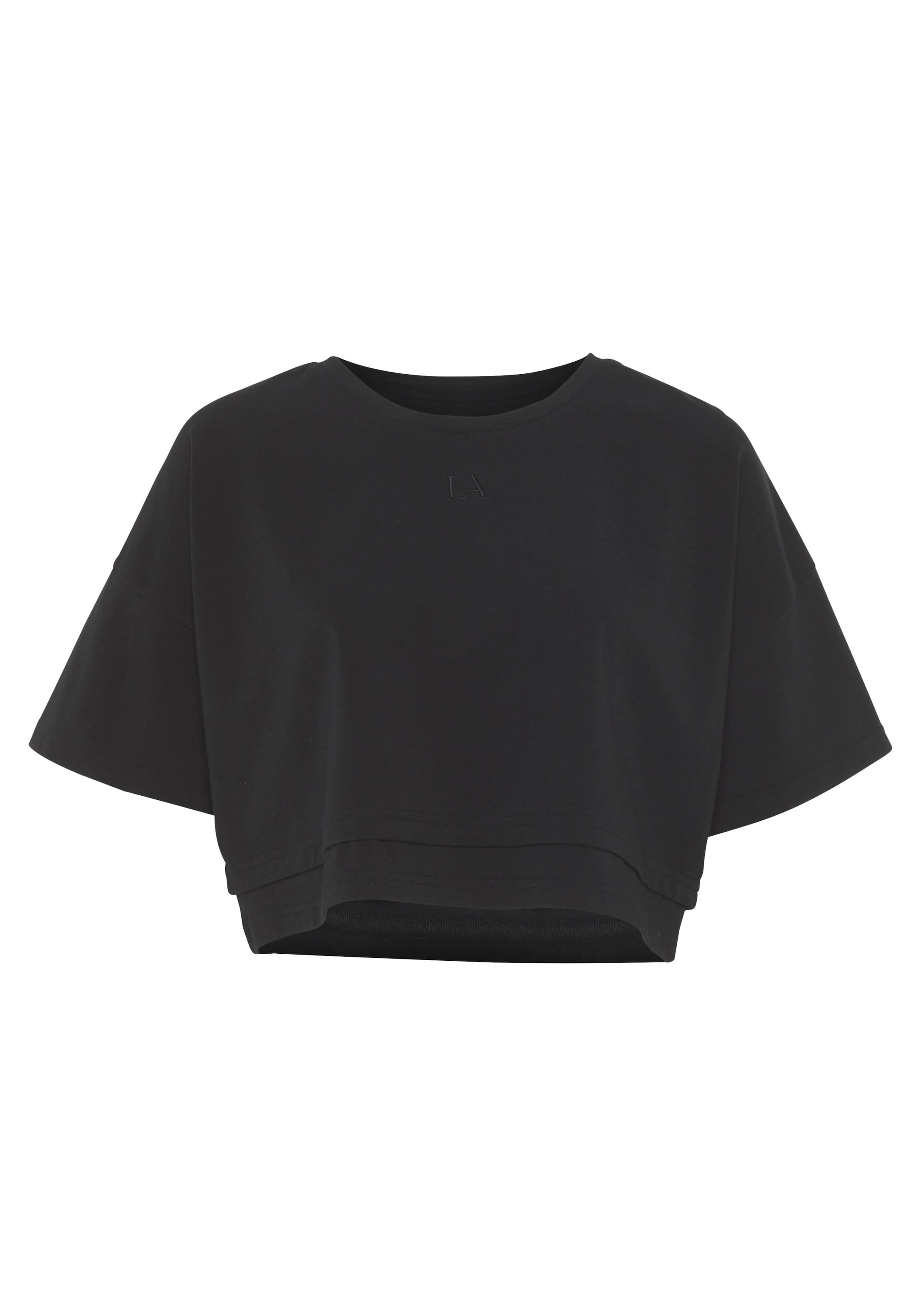 LASCANA Kurzarmshirt, mit kastigem Schnitt und Lagen-Look
