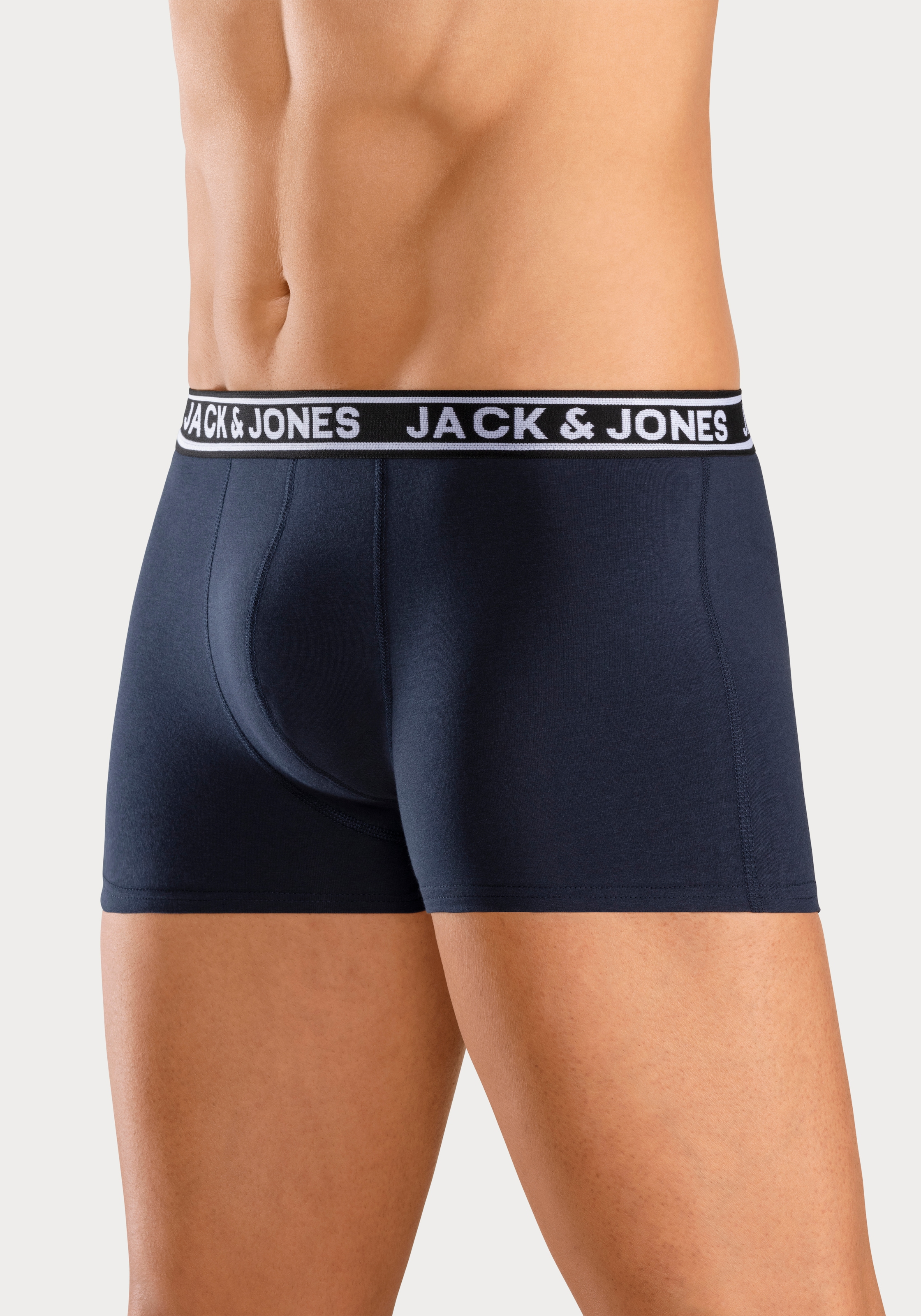 Jack & Jones Trunk »JACCRISP im 6er Pack mit Logobund und Stretchkomfort« Packung, 6 Stk. unifarben mit Farbeinsatz, modisch, eng anliegend, Baumwollmischung