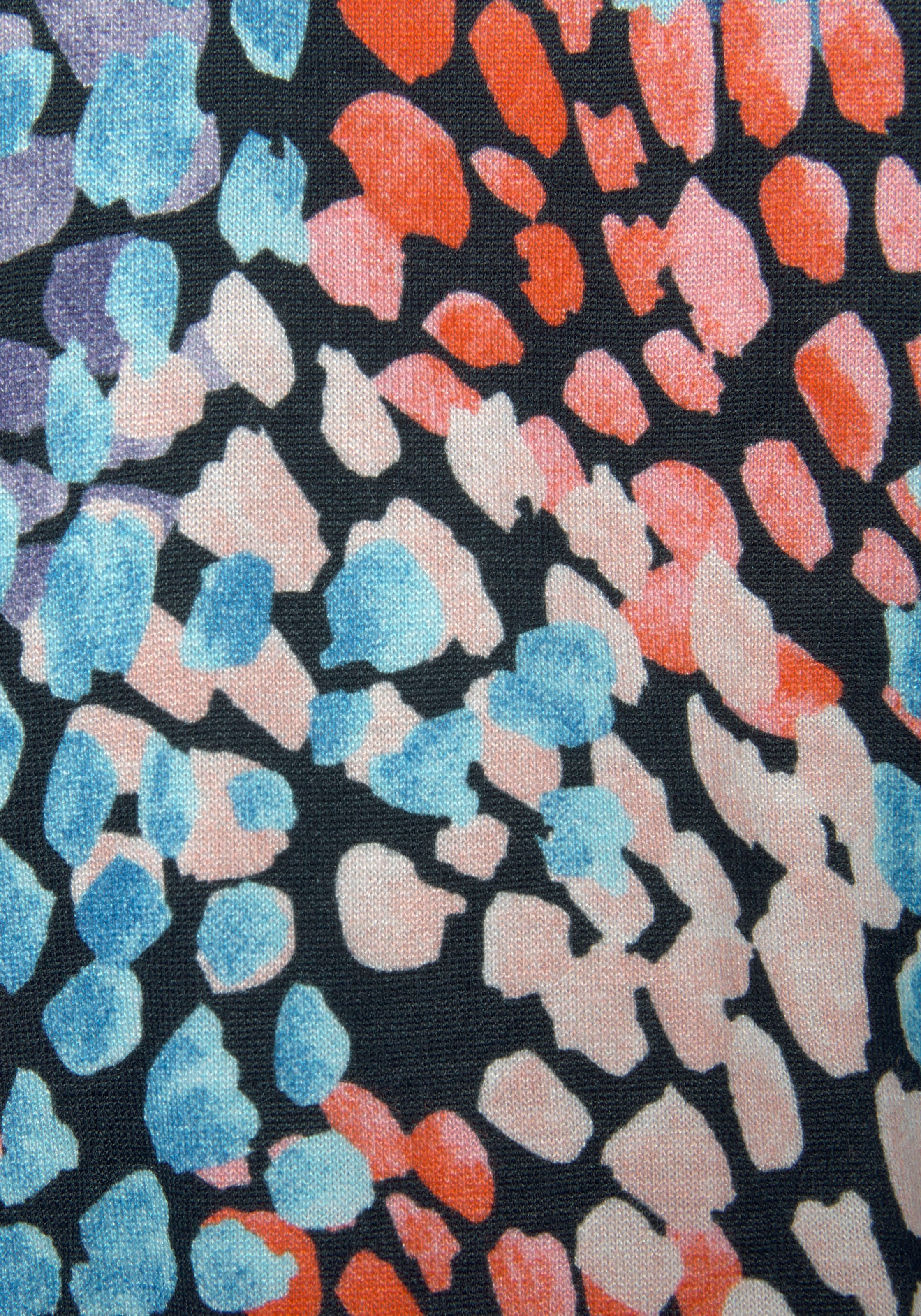 s.Oliver Maxikleid, mit Tupfenprint und Schlitz, weiches Jerseykleid, Sommerkleid