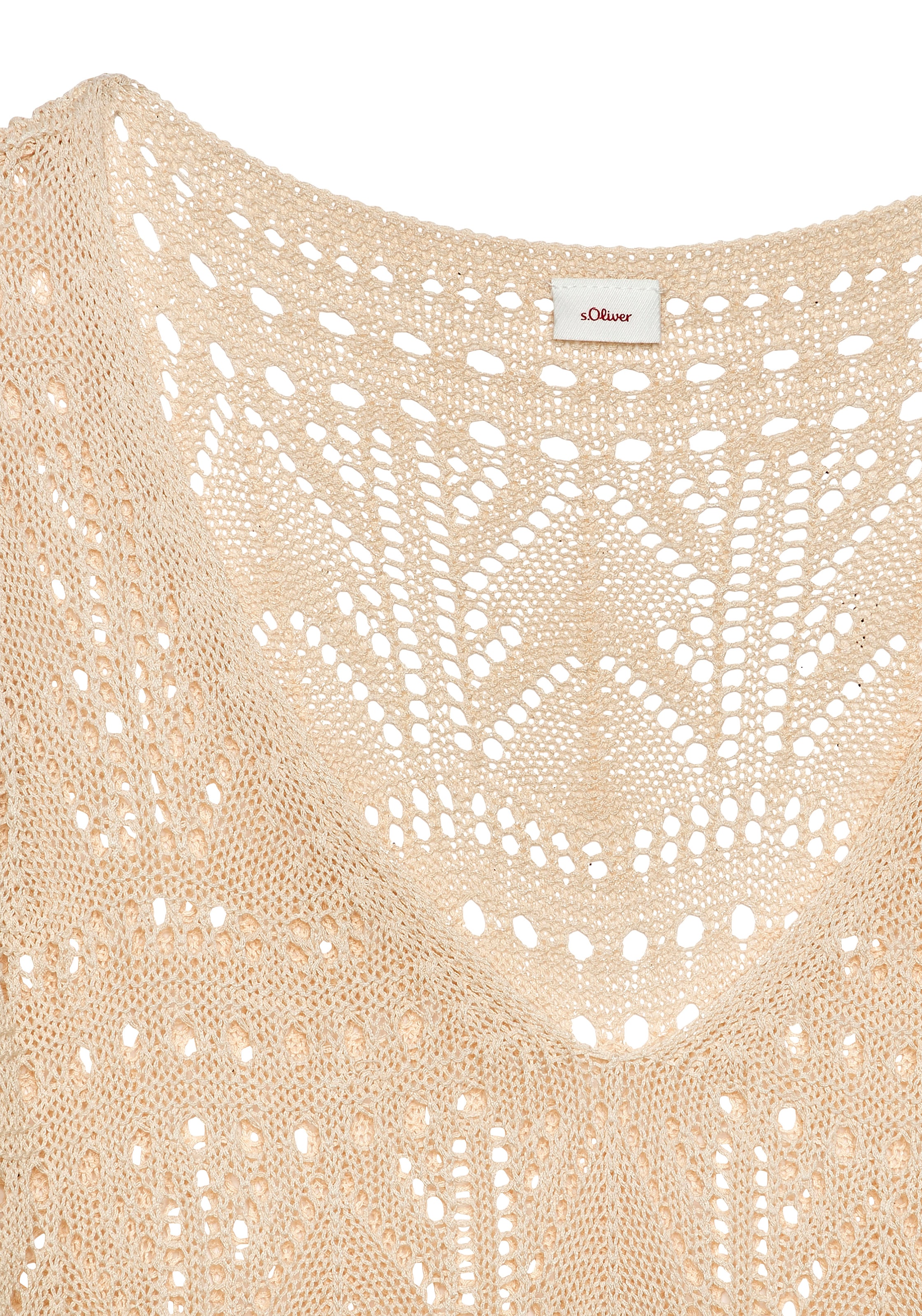 s.Oliver Stricktop, mit semi-transparentem Ajourmuster, Strandtop mit Lochmuster