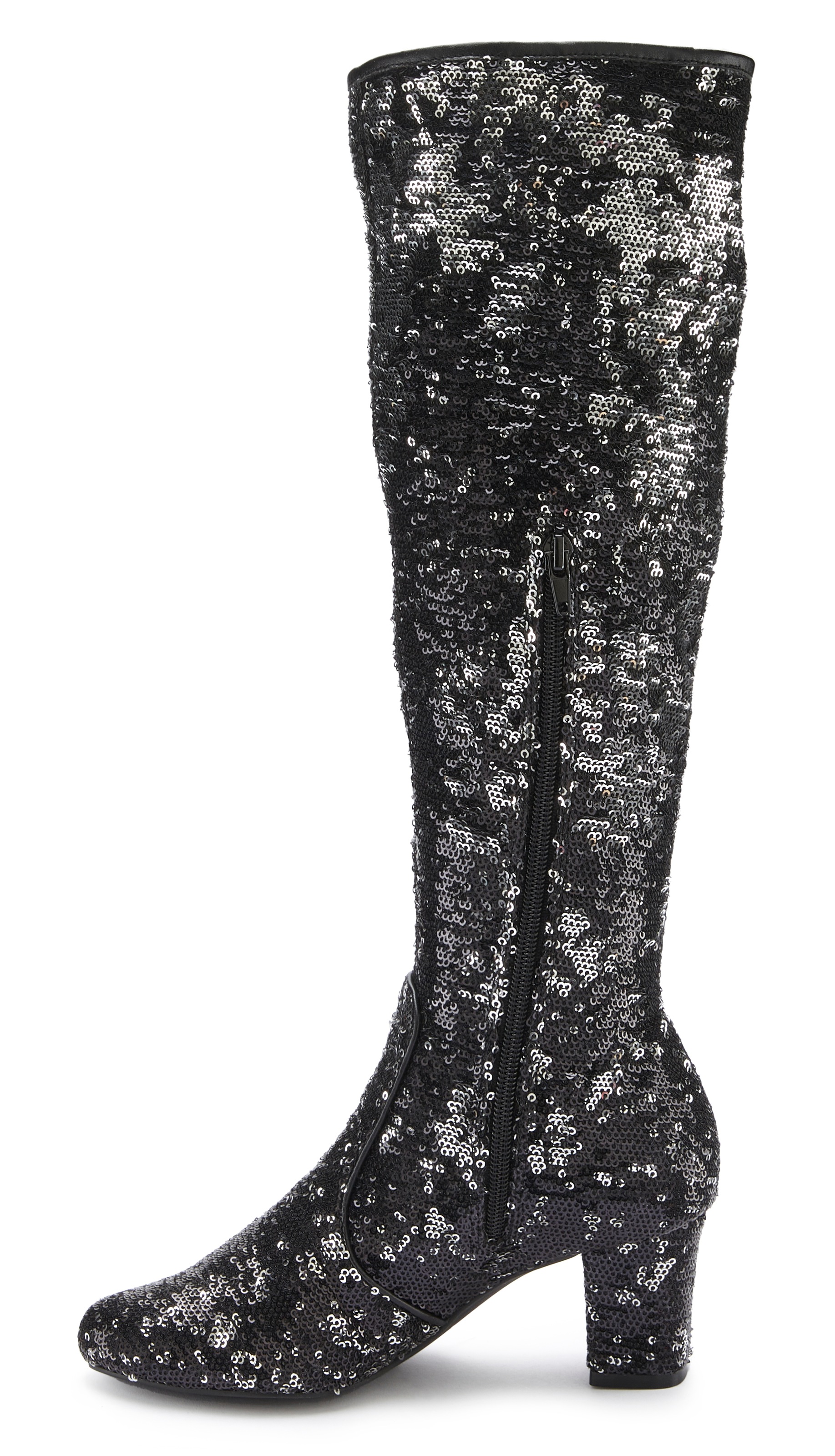 LASCANA Belle Affaire Stiefel »Paillettenverzierter Langschaftstiefel,«, Langer Stiefel, Stiefelette, Blockabsatz