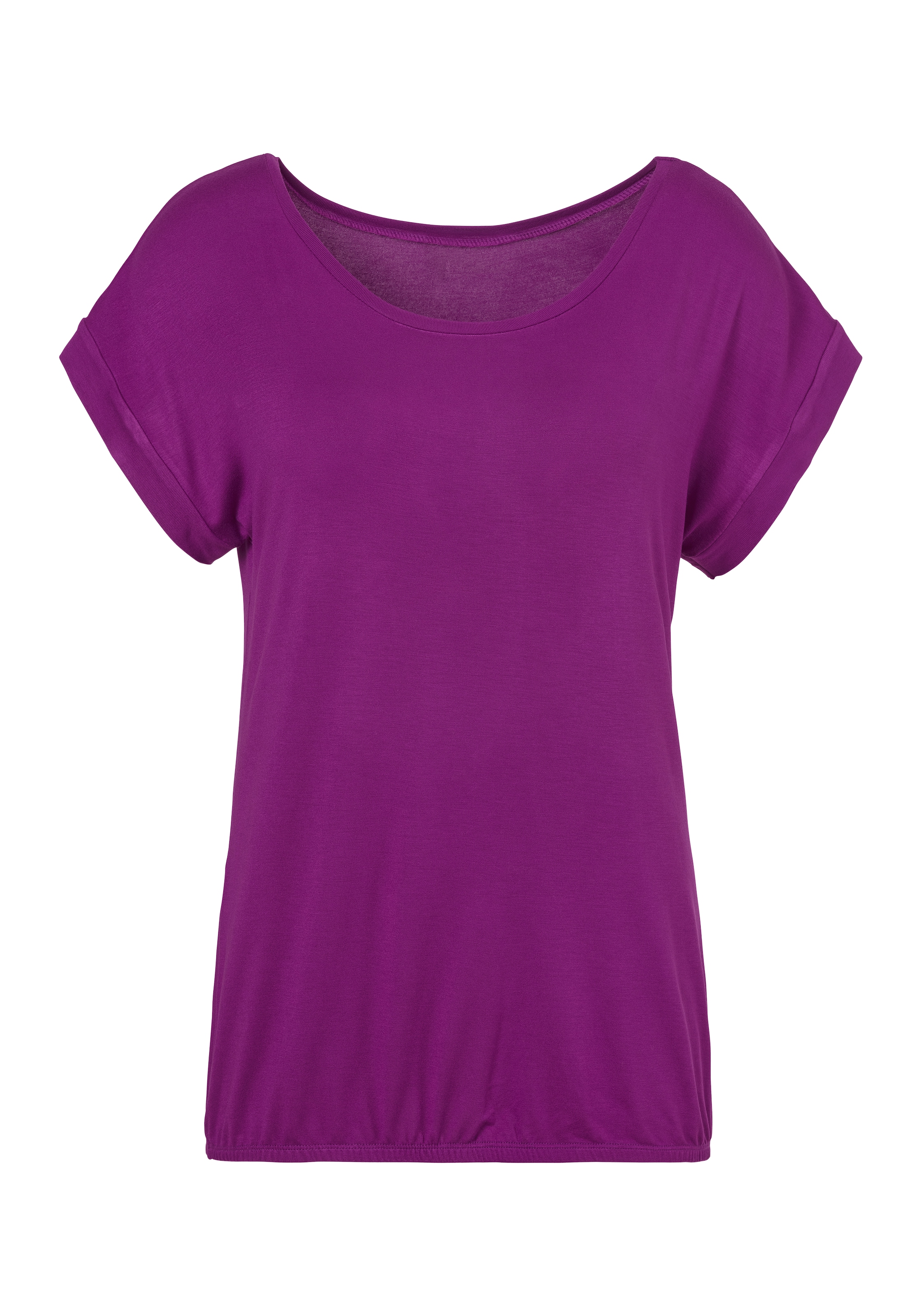 Vivance Kurzarmshirt »mit Gummizug im Bund«, (2er-Pack), aus weichem Viskose-Stretch