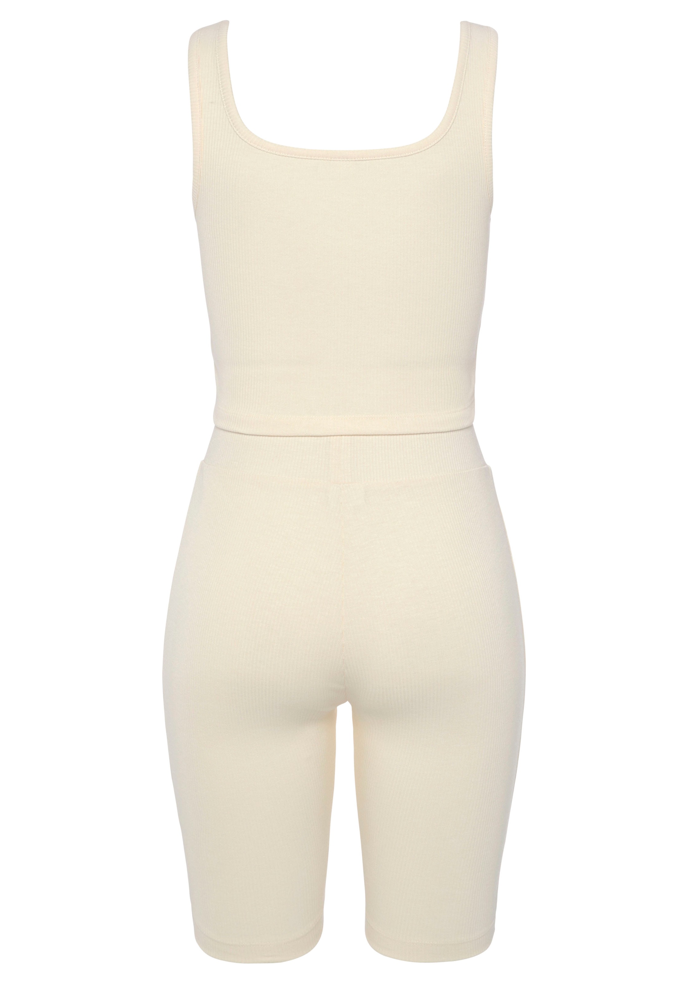 LASCANA Shorty, bestehend aus Top und Shorts aus Rippmaterial, Homewear-Set