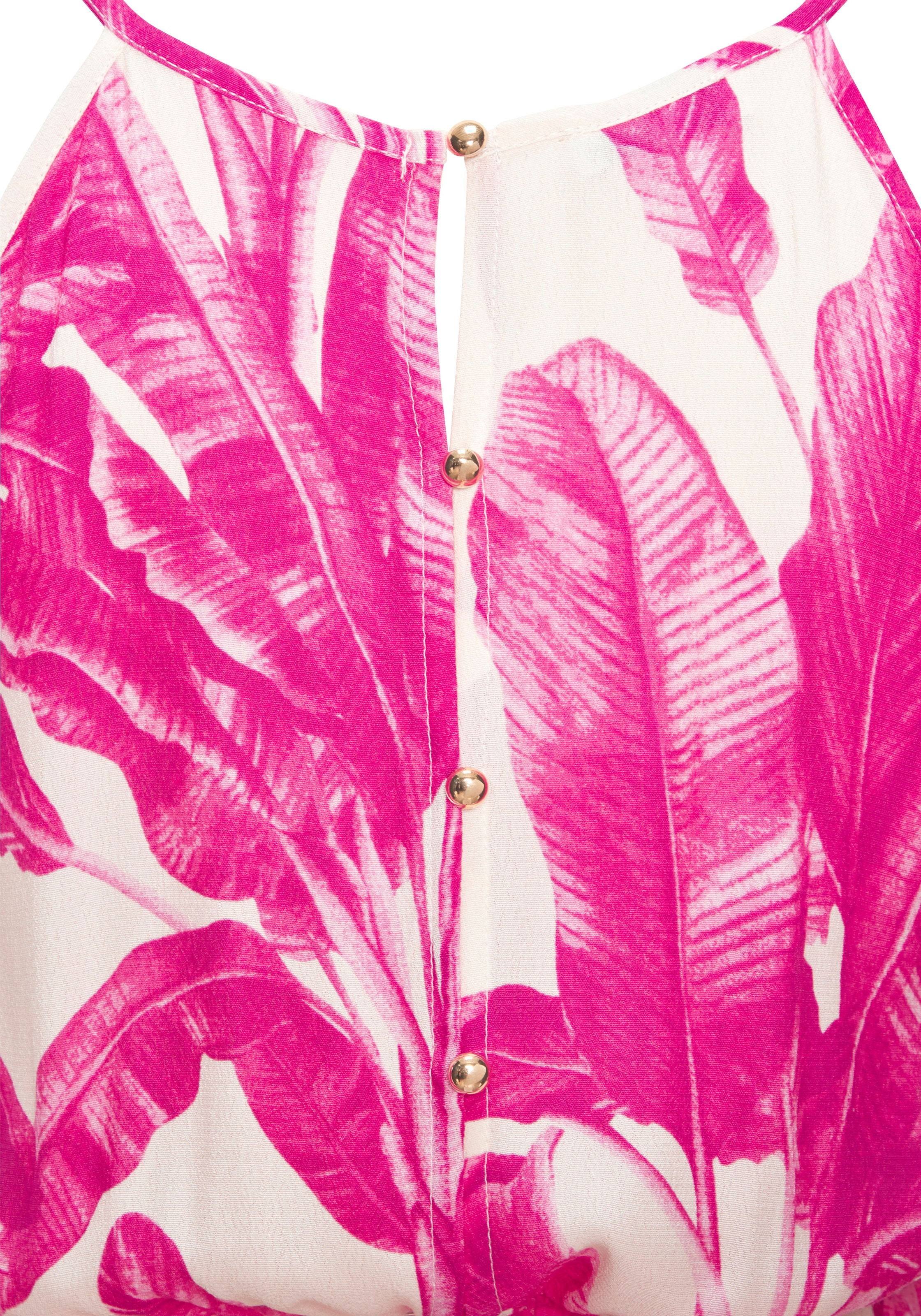 LASCANA Maxikleid »mit Alloverprint und Knopfleiste hinten, aus gewebter Viskose« luftiges Sommerkleid, elegantes Webkleid, casual