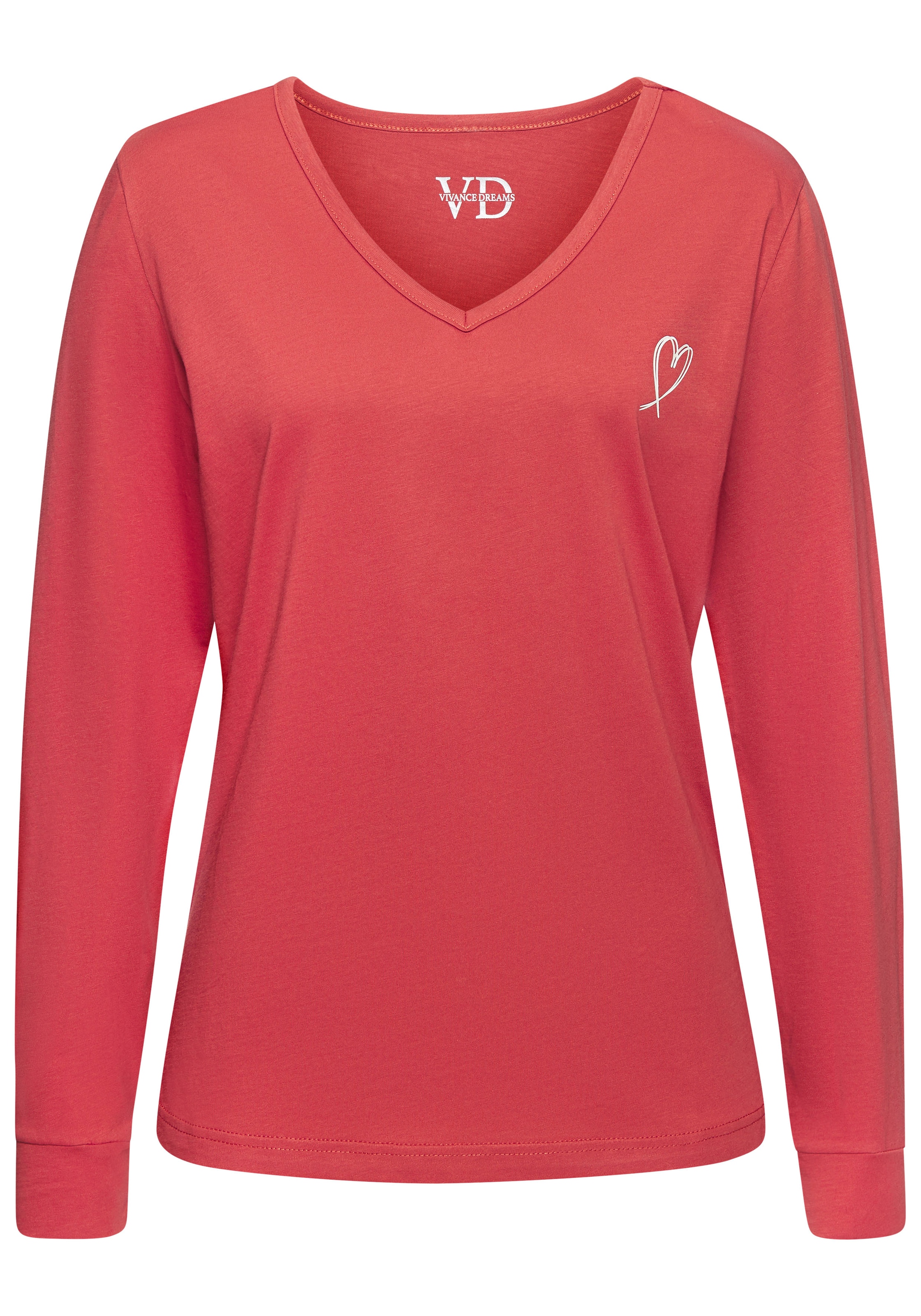 Vivance Dreams Pyjamaoberteil 1-teilig,  mit kleinem Herzprint