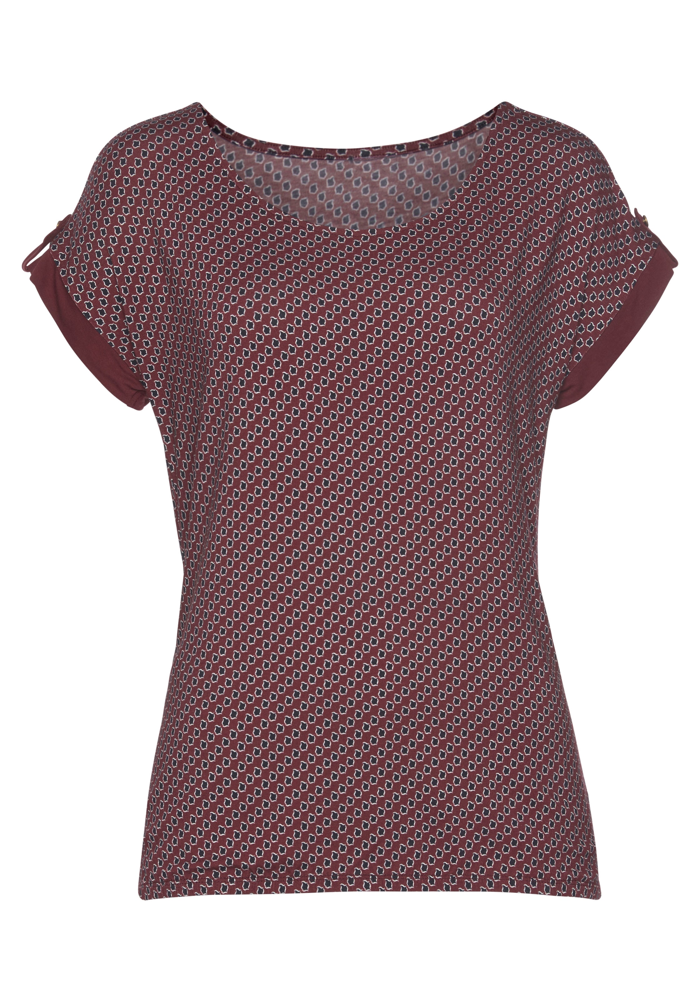 Vivance Kurzarmshirt »mit dekorativem Ärmelsaum«, aus weichem Viskose-Stretch