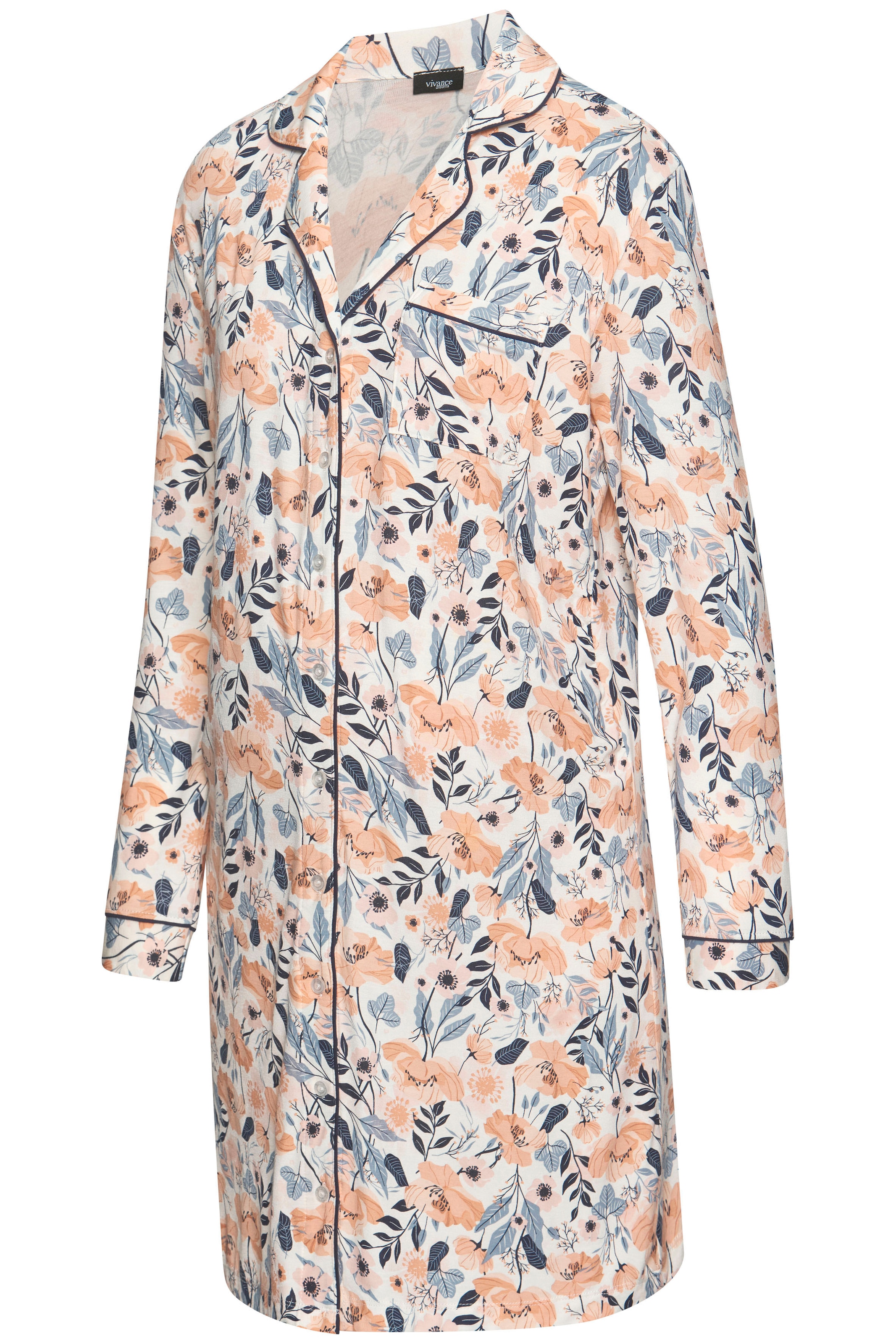 Vivance Dreams Umstandsnachthemd aufgesetzte Tasche Schöner Allover-Print