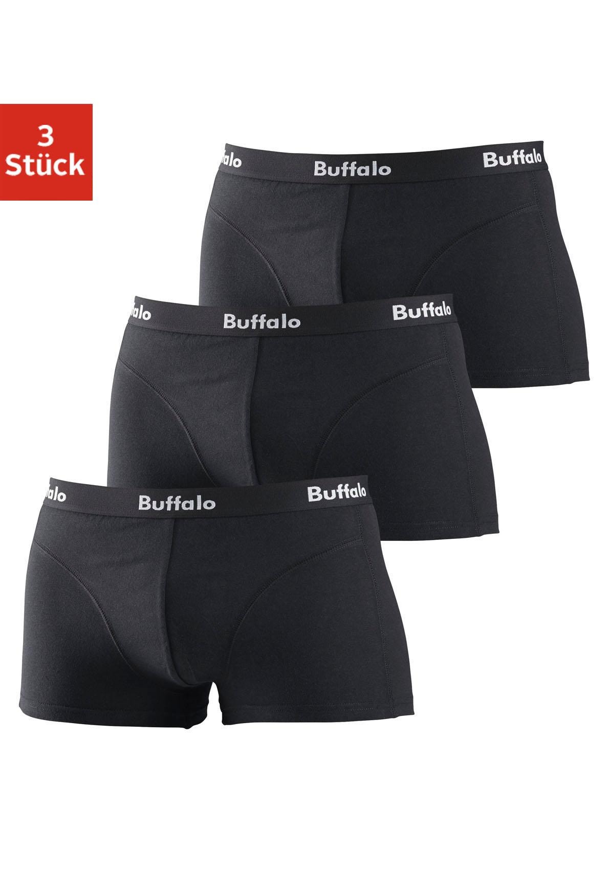 Buffalo Hipster, (Packung, 3 St.), knapp sitzende Boxershorts aus Baumwollmischung