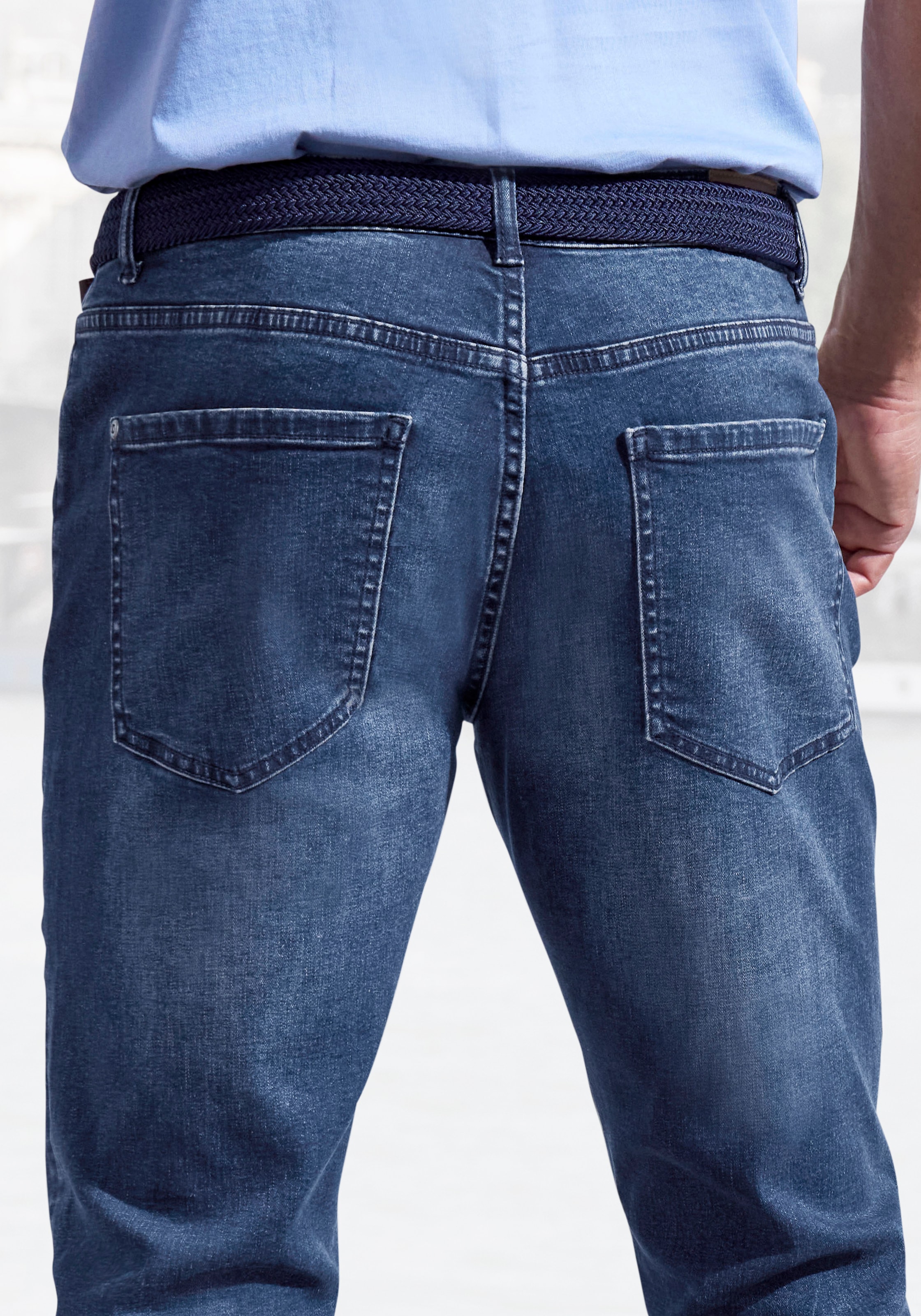 John Devin 5-Pocket-Jeans »Straight-fit Jeans«, aus elastischer Denim-Qualität