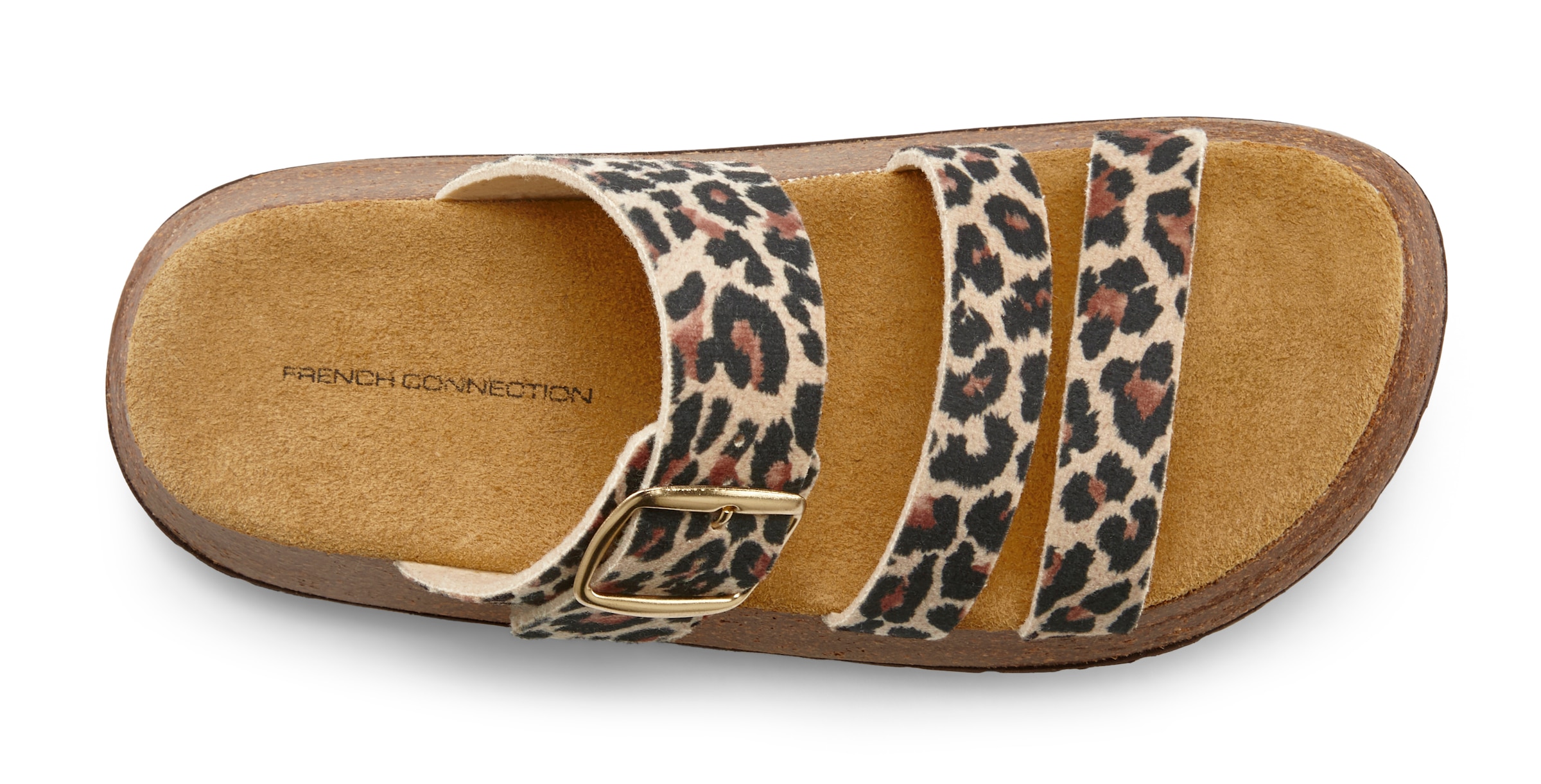 French Connection Pantolette »Mule, Sandale, offener Schuh, Sommerschuhe«  aus Leder mit Korkfußbett und Plateausohle