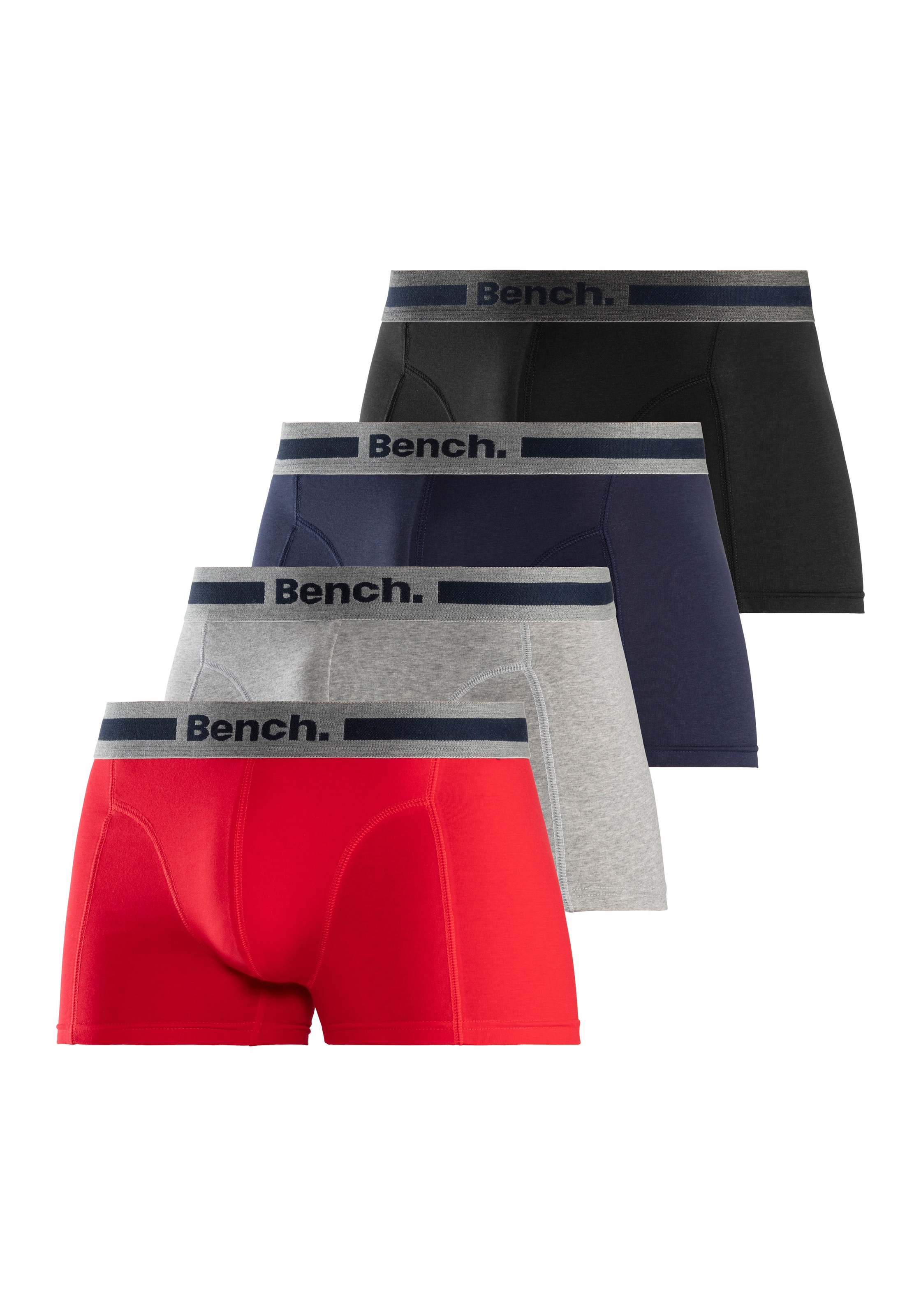 Bench. Boxer »Boxershorts für Herren«, (Packung, 4 St.), Unterhosen mit Overlock-Nähten vorn