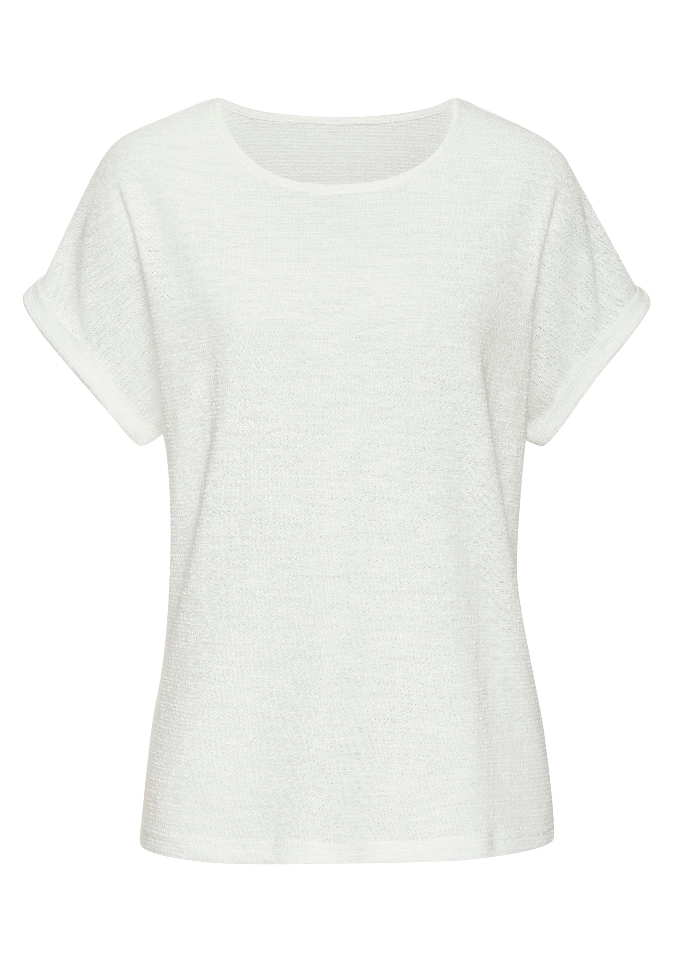 Vivance T-Shirt »aus bügelfreiem Strukturstrick«, aus weicher Qualität mit Baumwolle
