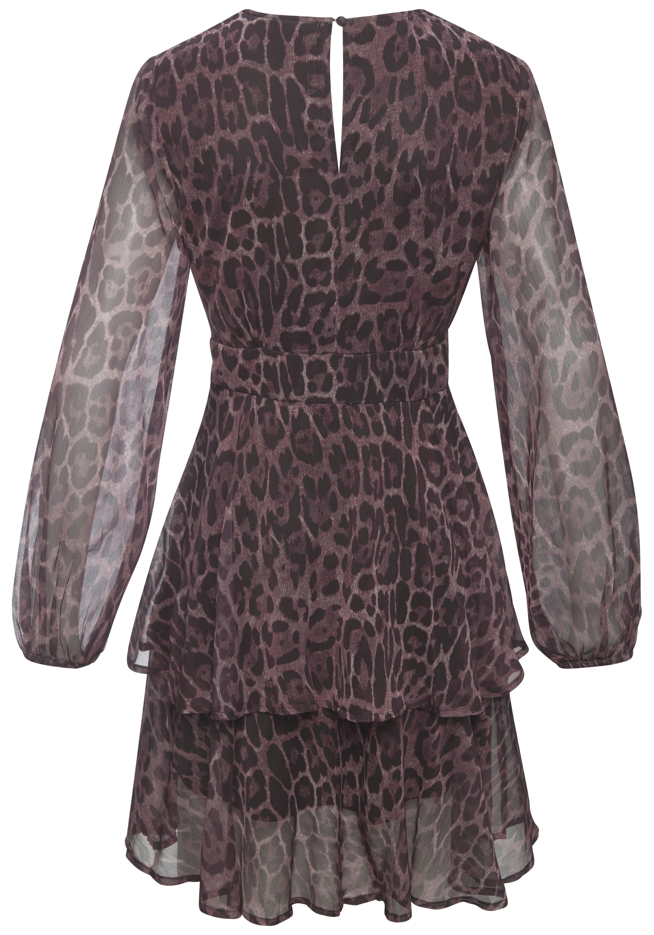 LASCANA Ohne Taschen mit fixiertem Bindeband, elegantes Sommerkleid mit Leomuster