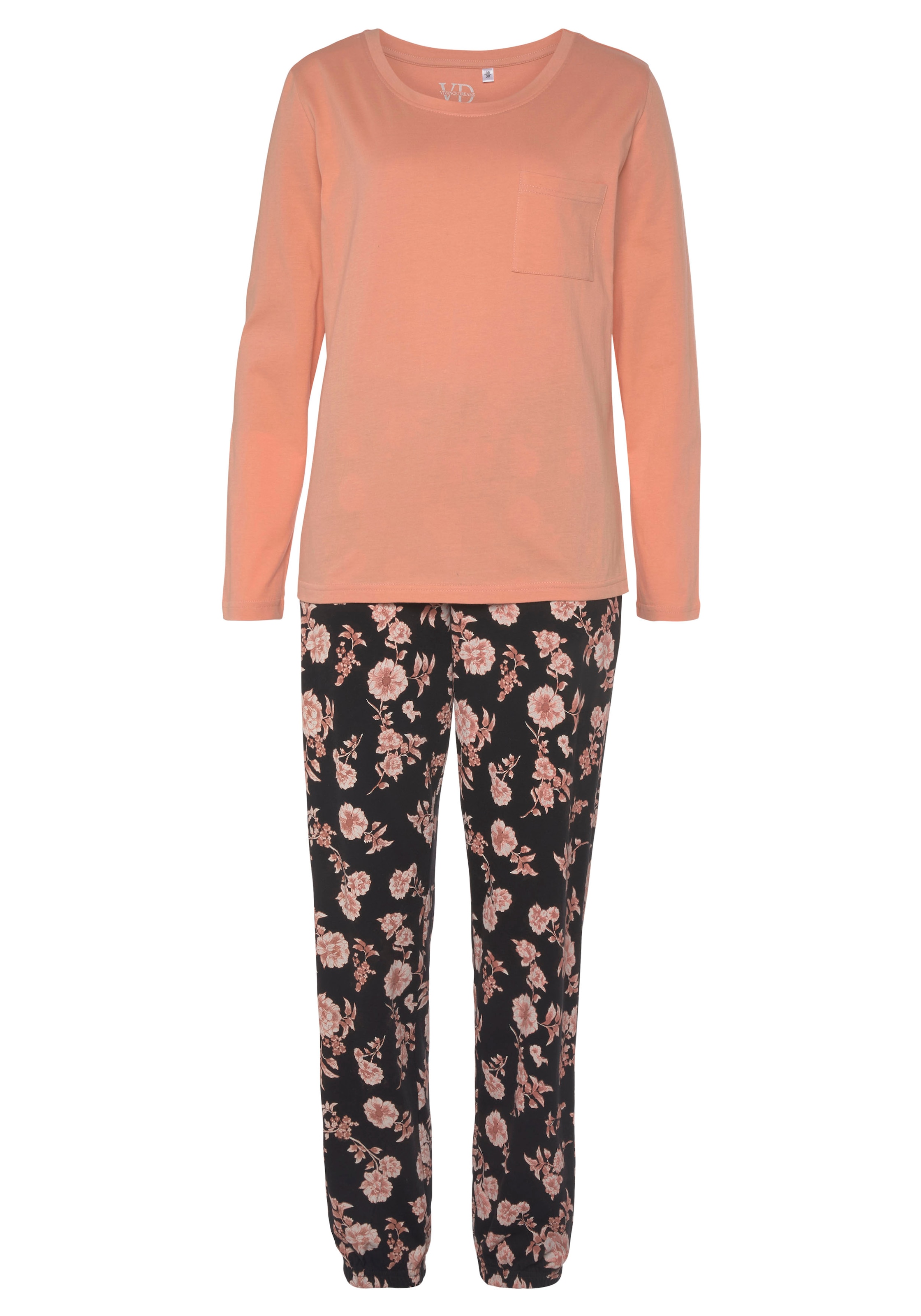 Vivance Dreams Pyjama, (2 tlg.), mit schönem Naturprint